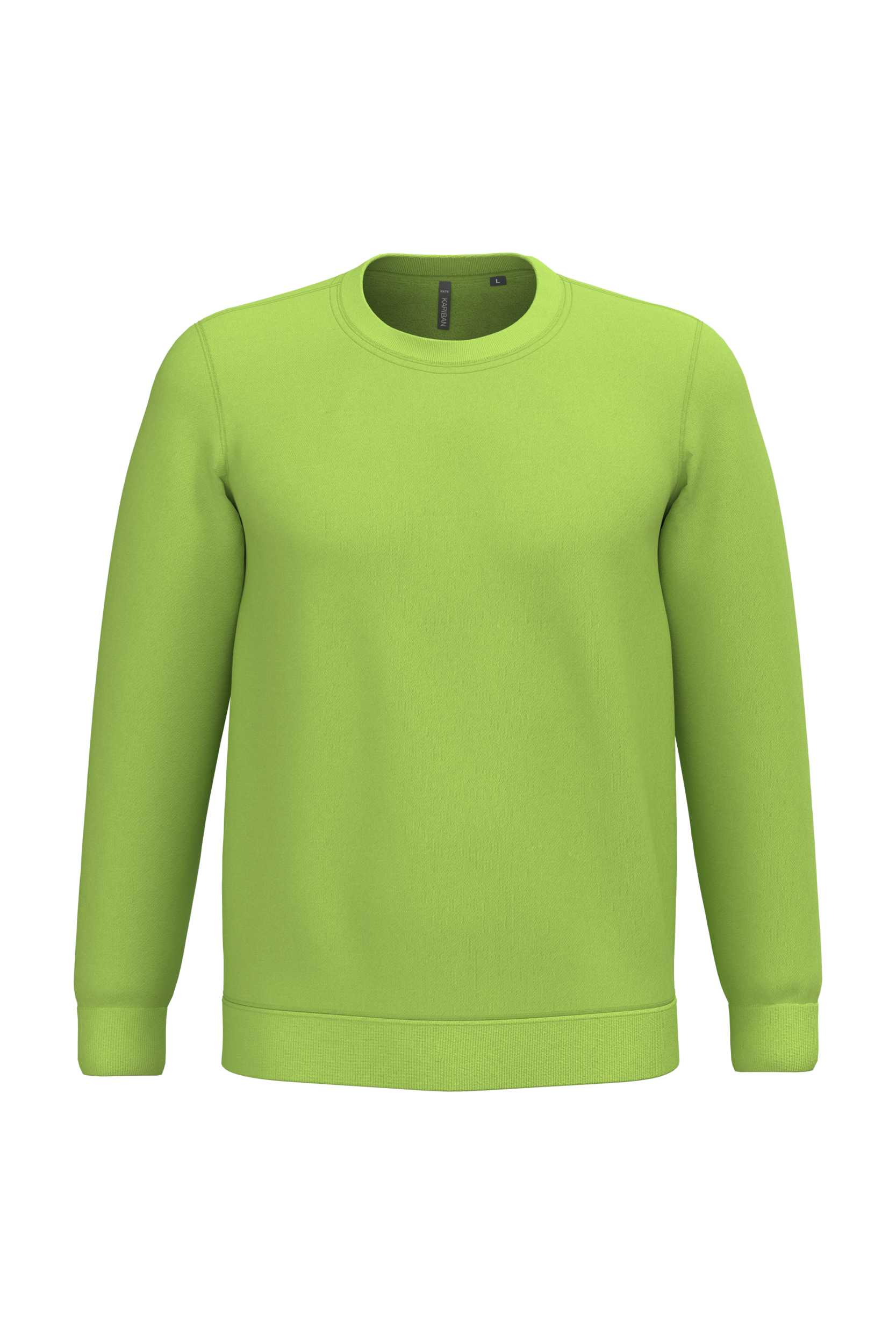 Sweatshirt col rond unisexe personnalisable — coloris Lime, vue de face
