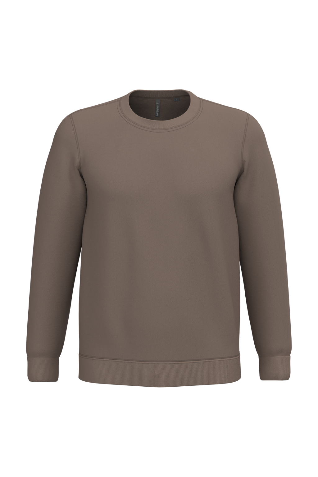 Sweatshirt col rond unisexe personnalisable — coloris Moka Brown, vue de face
