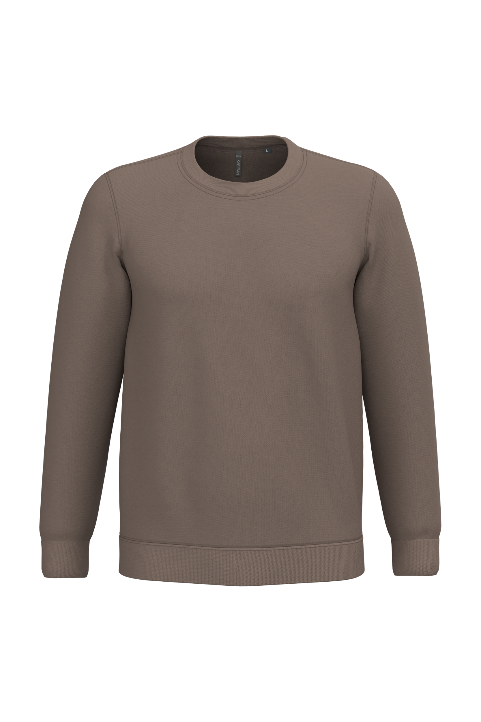 Sweatshirt col rond unisexe personnalisable — coloris Moka Brown, vue de face
