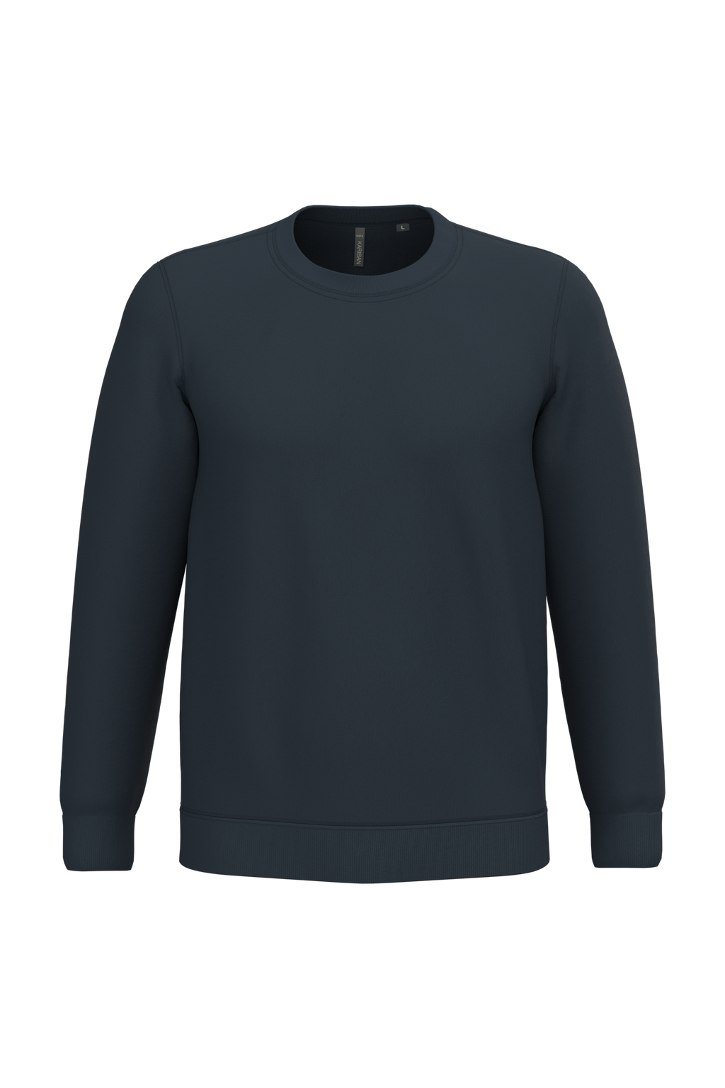 Sweatshirt col rond unisexe personnalisable — coloris Navy, vue de face