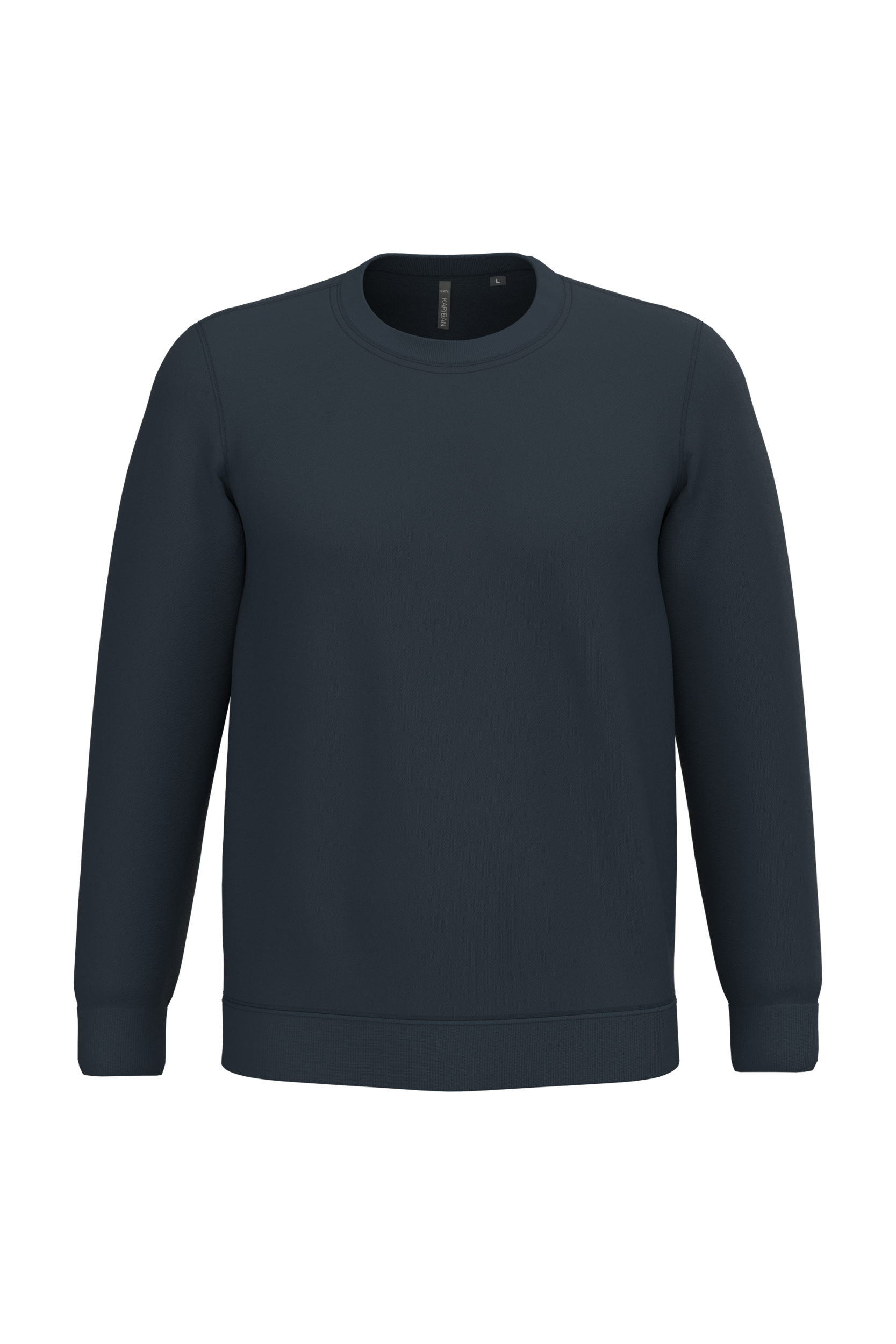 Sweatshirt col rond unisexe personnalisable — coloris Navy, vue de face