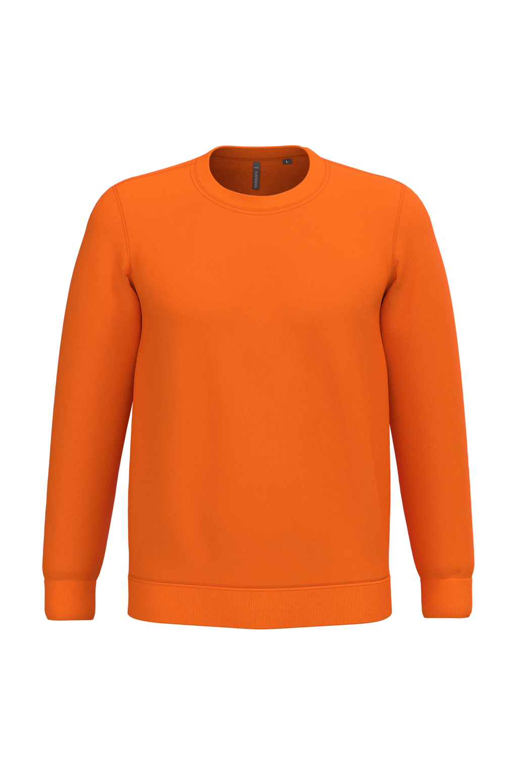 Sweatshirt col rond unisexe personnalisable — coloris Orange, vue de face