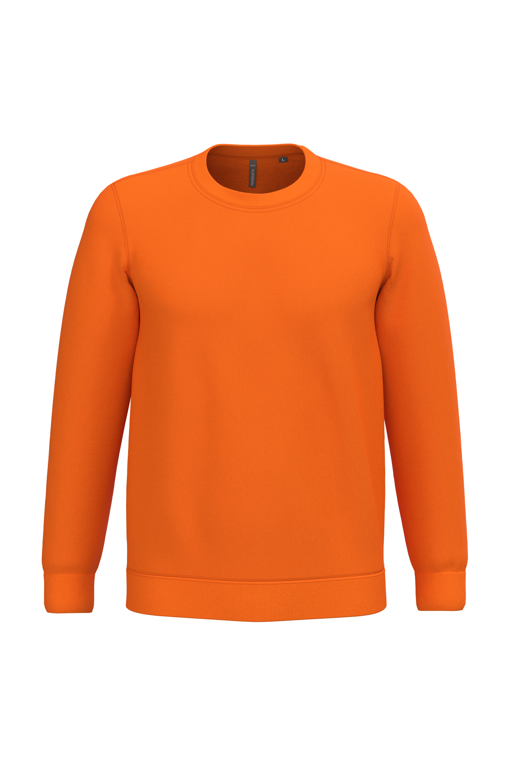 Sweatshirt col rond unisexe personnalisable — coloris Orange, vue de face