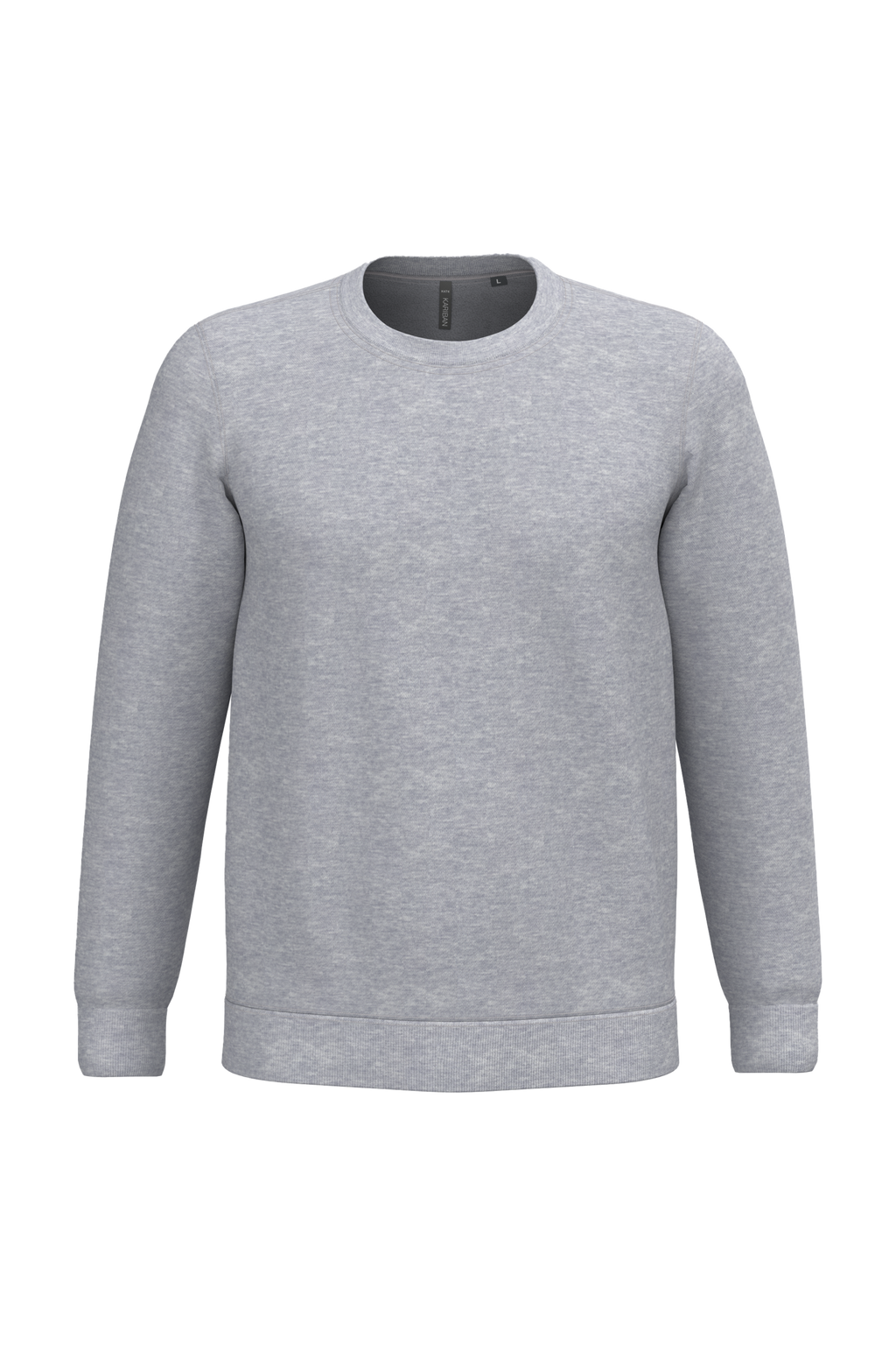Sweatshirt col rond unisexe personnalisable — coloris Oxford Grey, vue de face