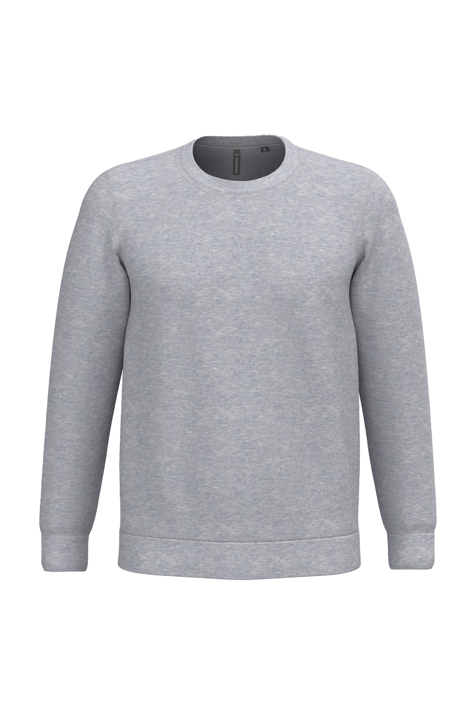 Sweatshirt col rond unisexe personnalisable — coloris Oxford Grey, vue de face