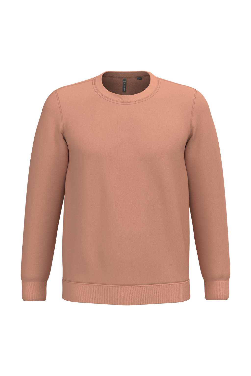 Sweatshirt col rond unisexe personnalisable — coloris Peach, vue de face