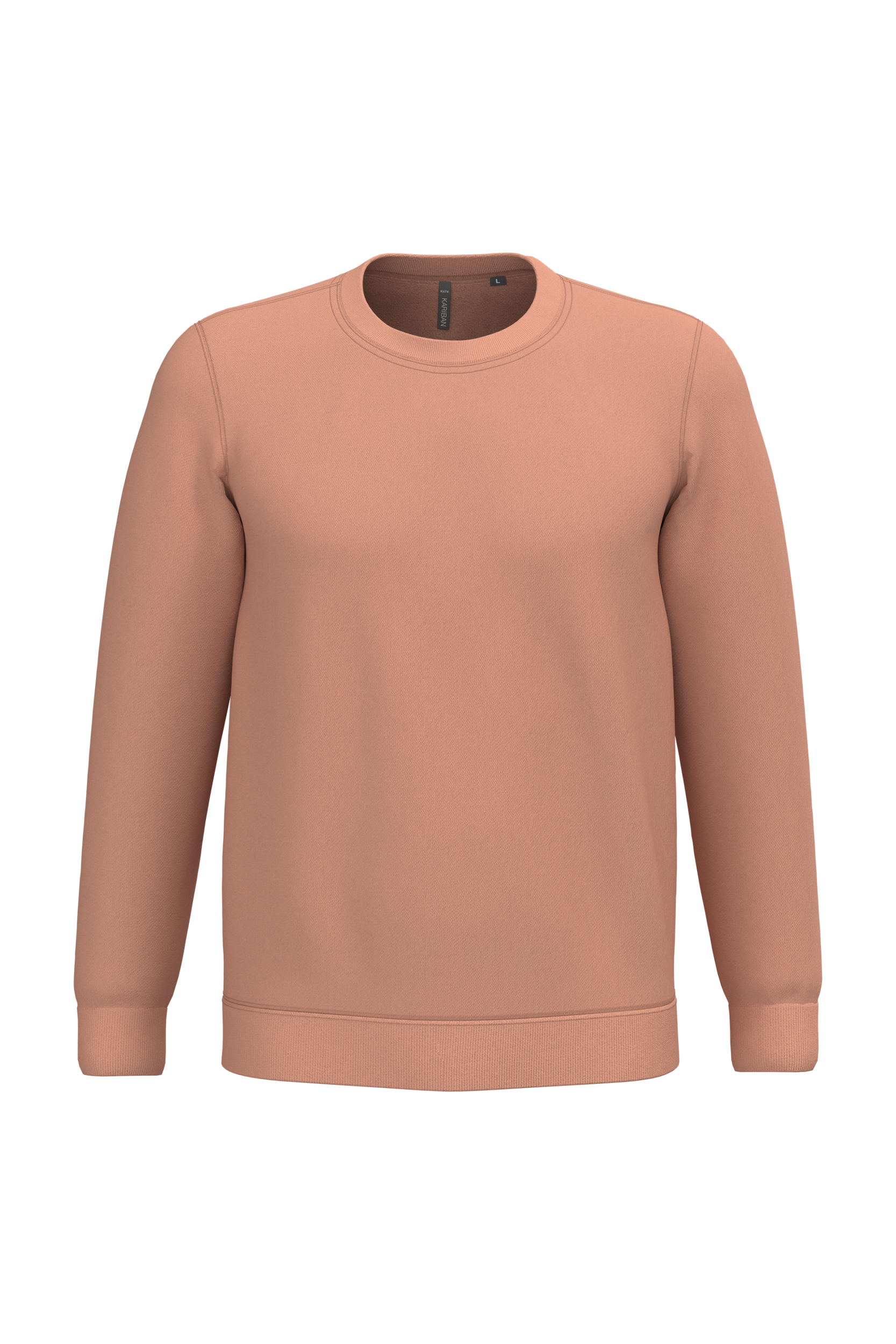 Sweatshirt col rond unisexe personnalisable — coloris Peach, vue de face