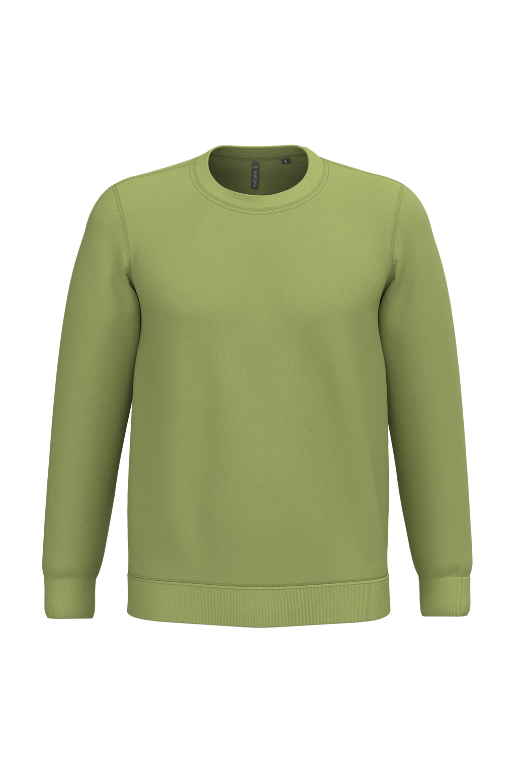 Sweatshirt col rond unisexe personnalisable — coloris Pistachio, vue de face