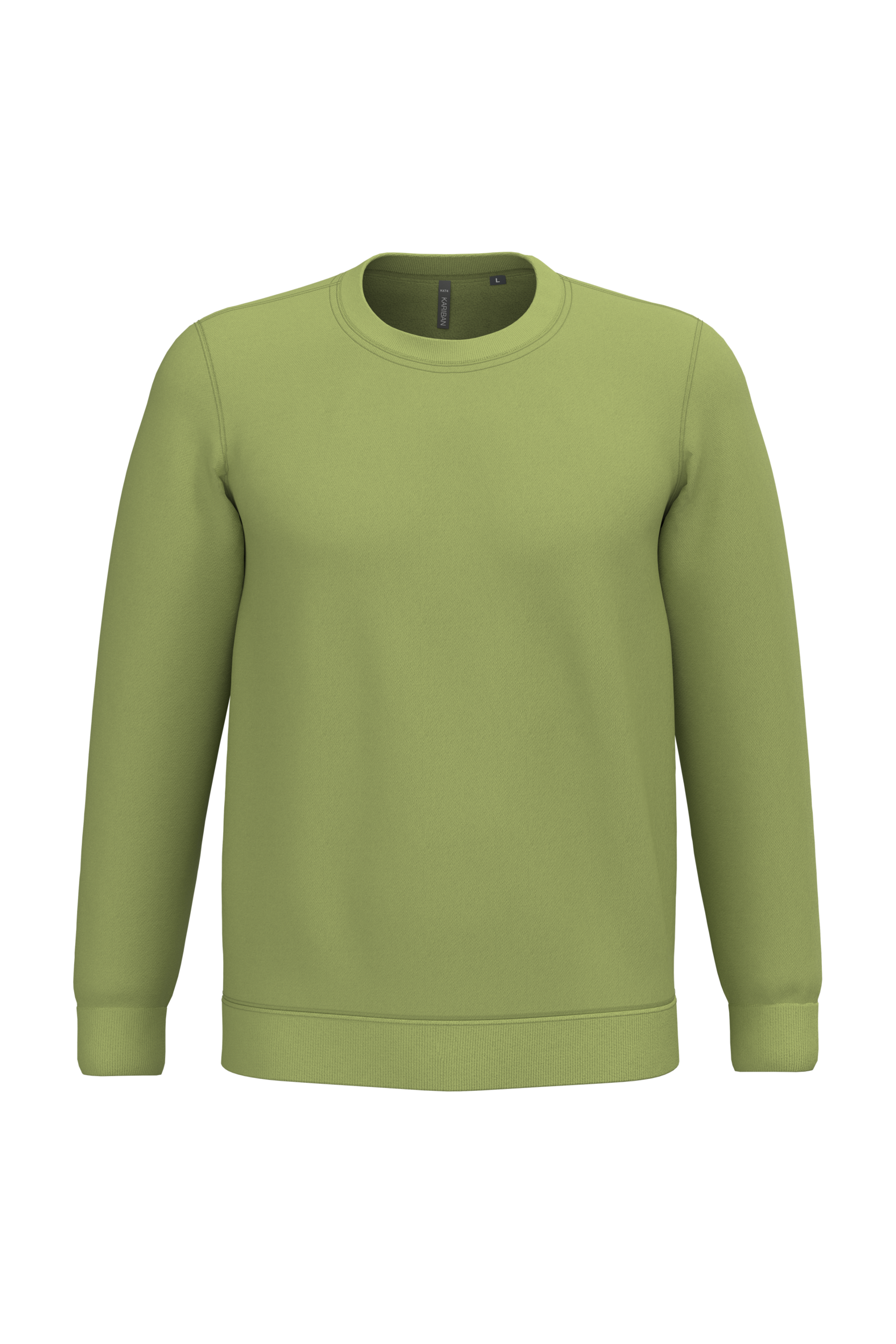 Sweatshirt col rond unisexe personnalisable — coloris Pistachio, vue de face