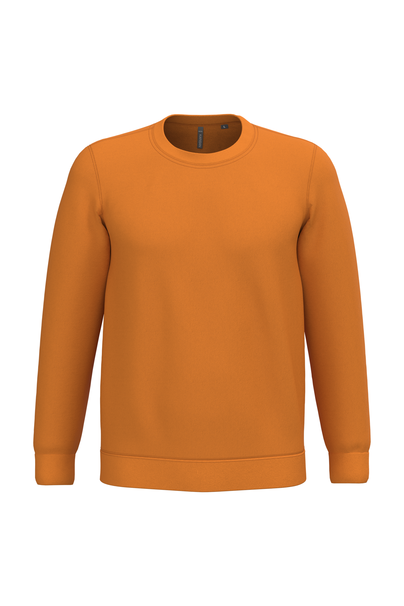 Sweatshirt col rond unisexe personnalisable — coloris Pumpkin, vue de face