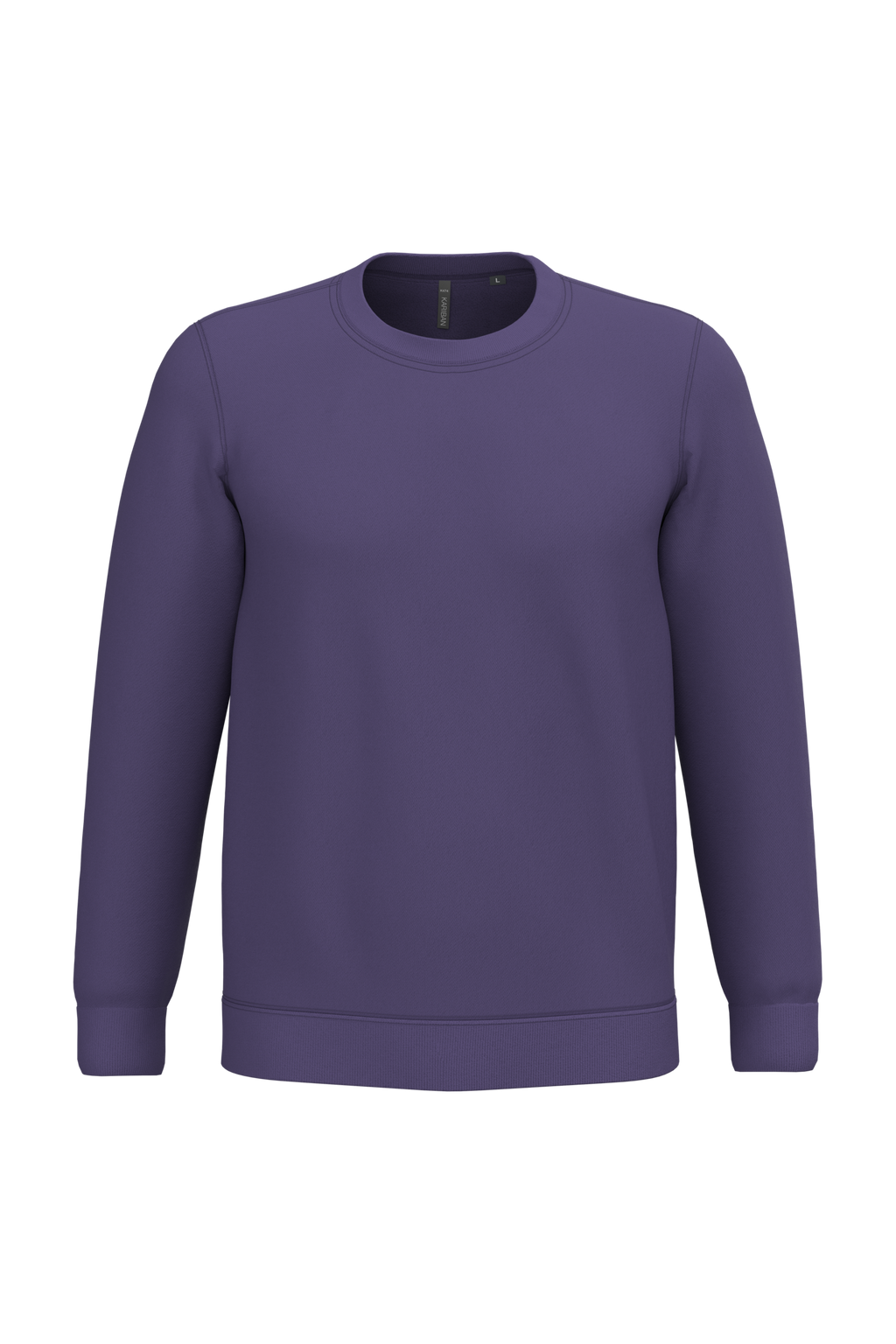 Sweatshirt col rond unisexe personnalisable — coloris Purple, vue de face