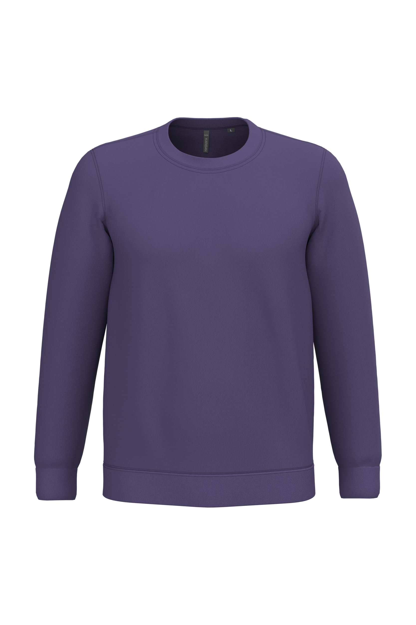 Sweatshirt col rond unisexe personnalisable — coloris Purple, vue de face