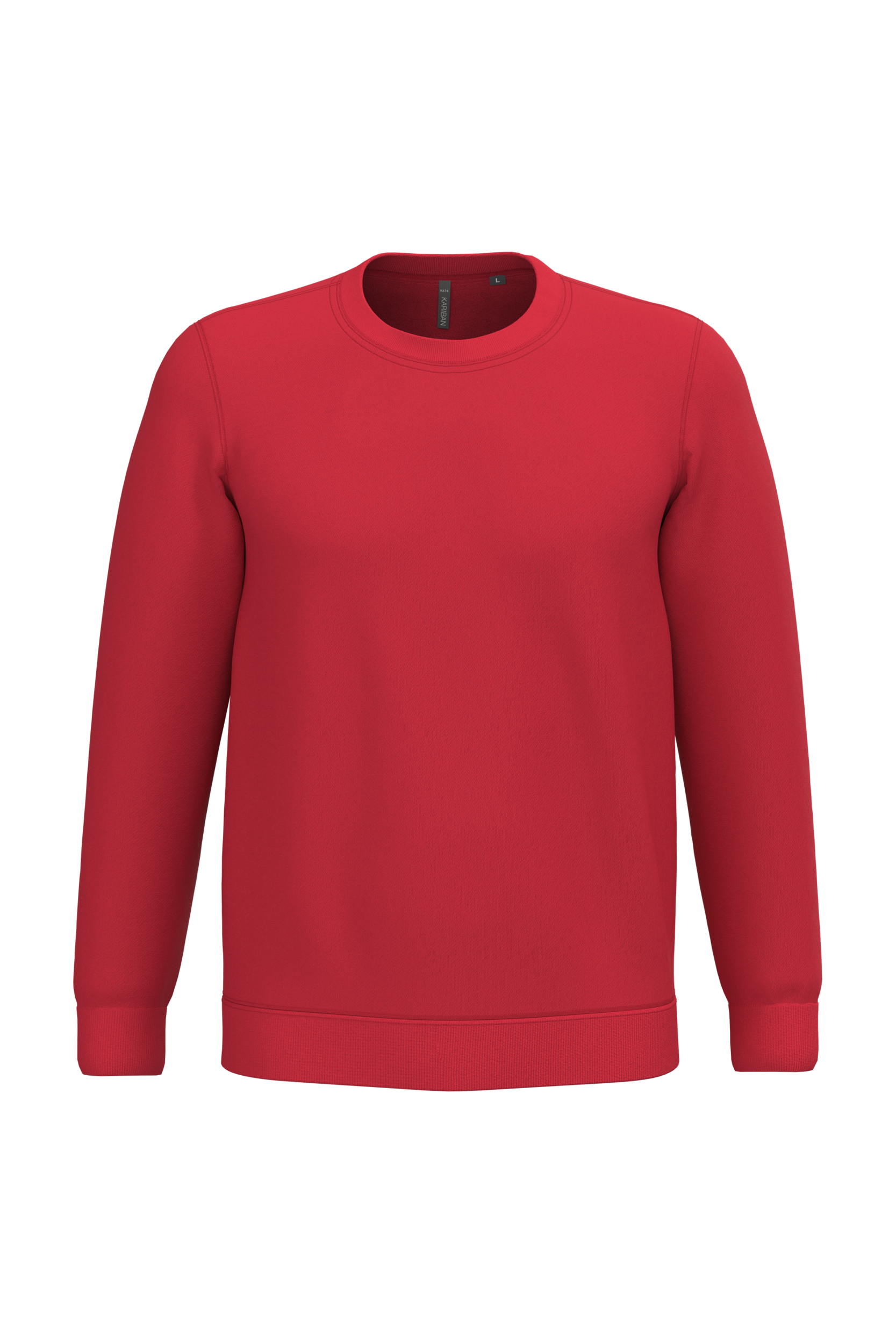 Sweatshirt col rond unisexe personnalisable — coloris Red, vue de face