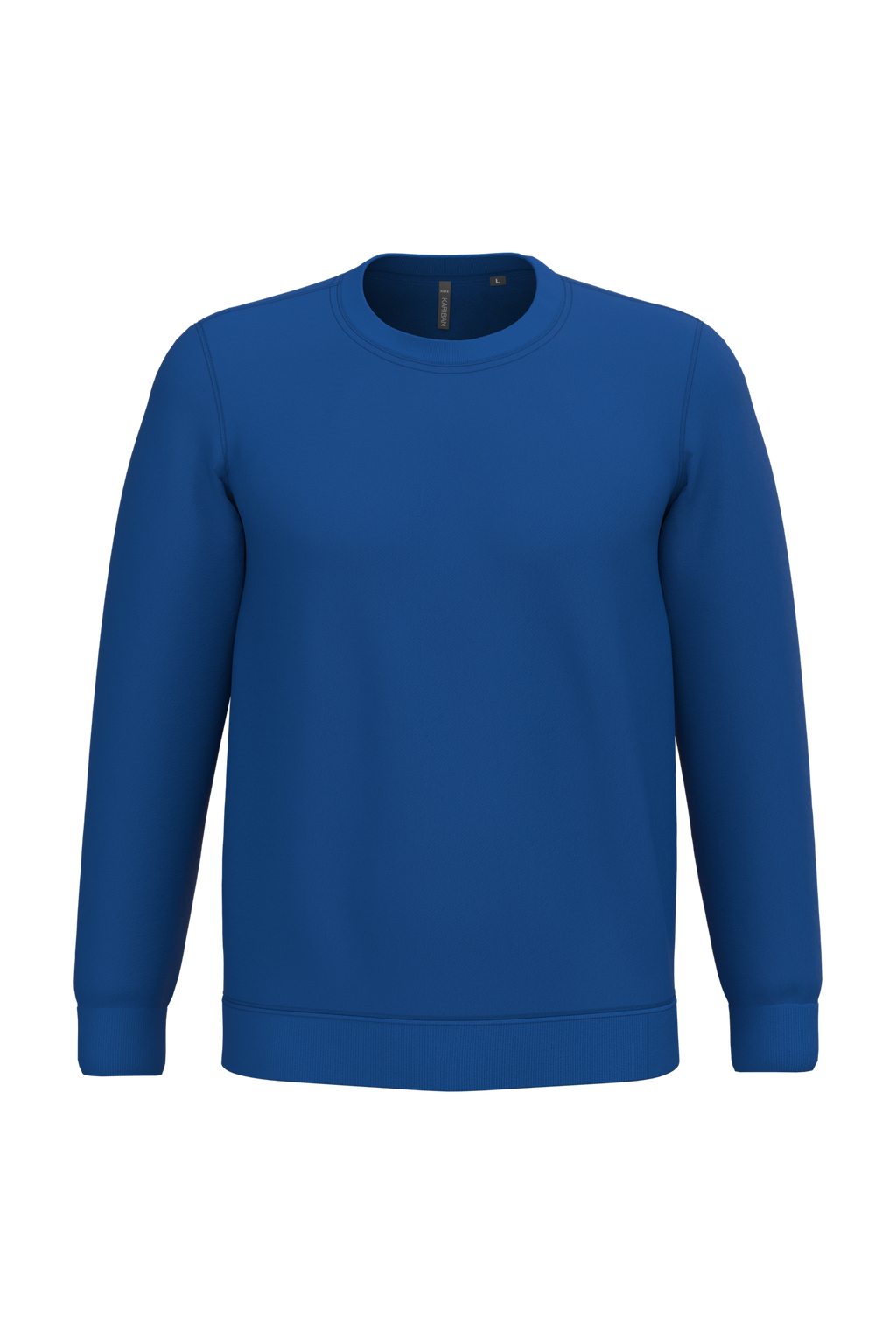 Sweatshirt col rond unisexe personnalisable — coloris Royal Blue, vue de face