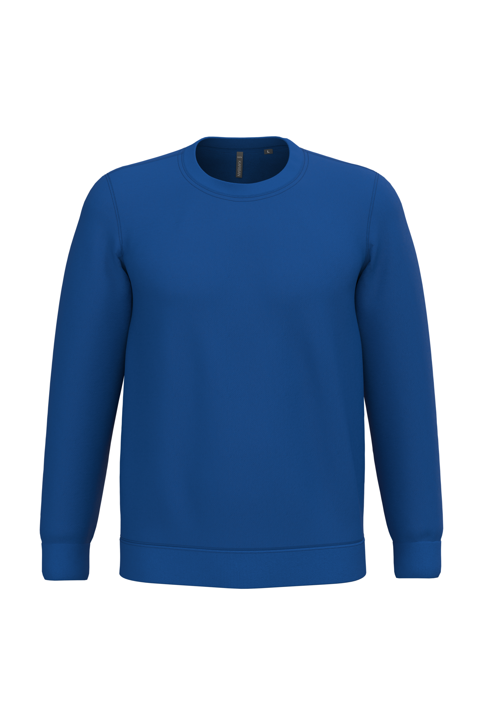 Sweatshirt col rond unisexe personnalisable — coloris Royal Blue, vue de face