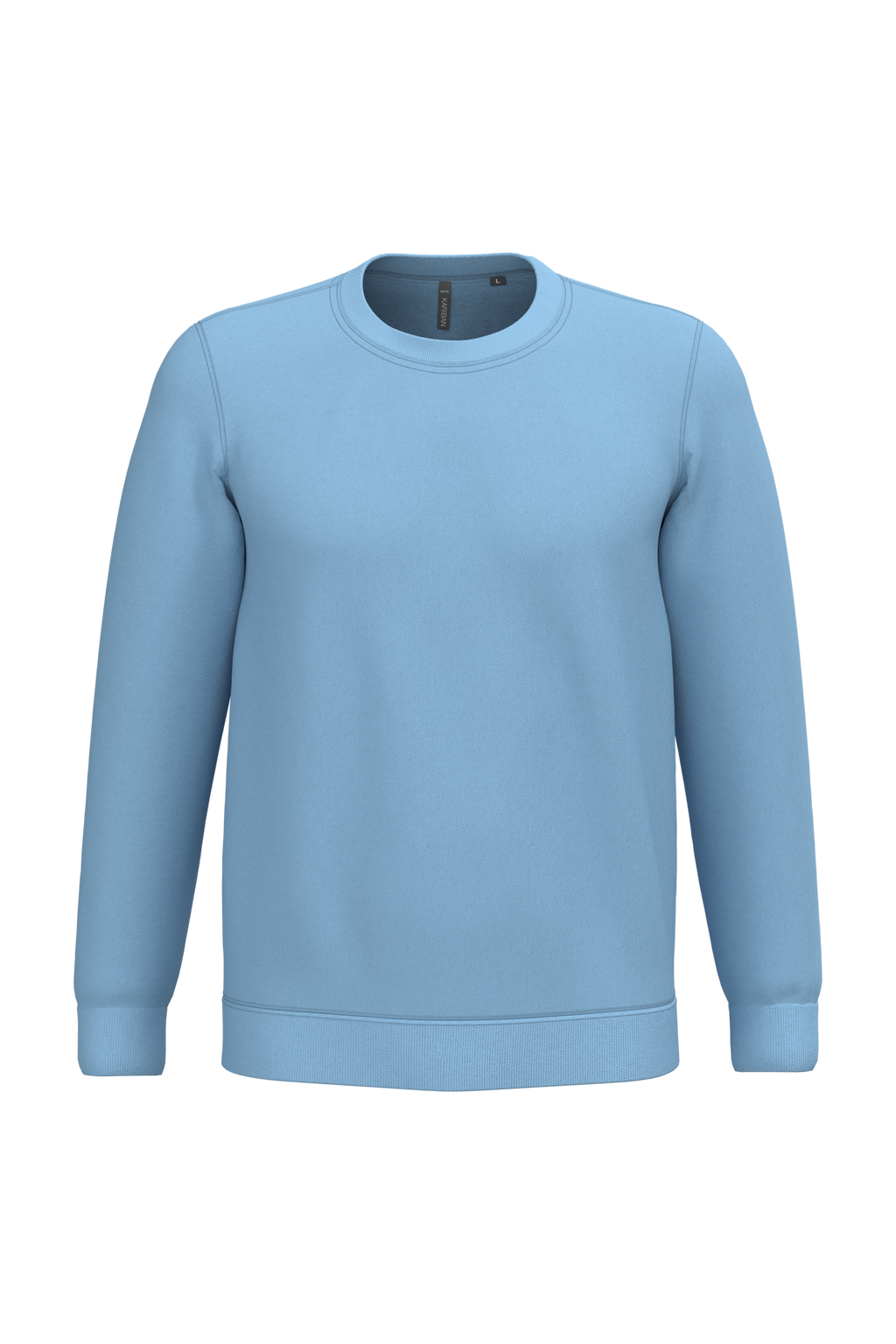 Sweatshirt col rond unisexe personnalisable — coloris Sky Blue, vue de face