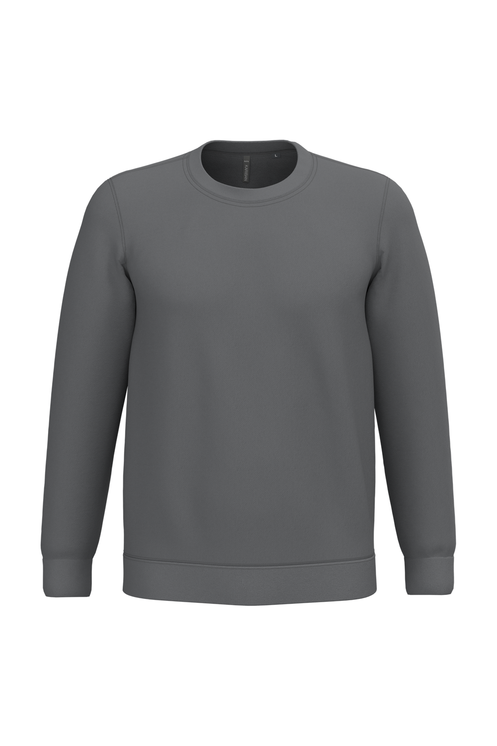 Sweatshirt col rond unisexe personnalisable — coloris Storm Grey, vue de face