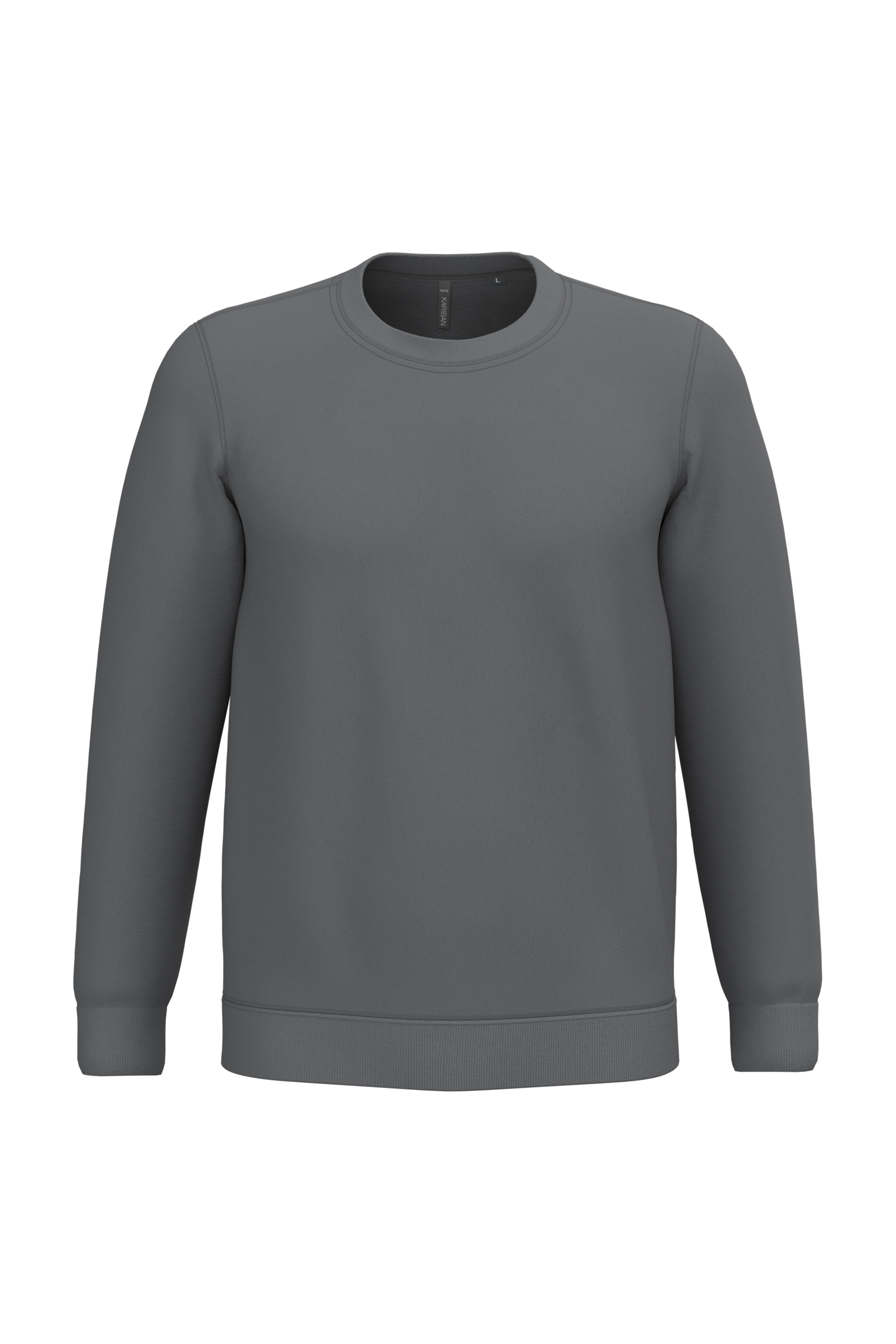 Sweatshirt col rond unisexe personnalisable — coloris Storm Grey, vue de face