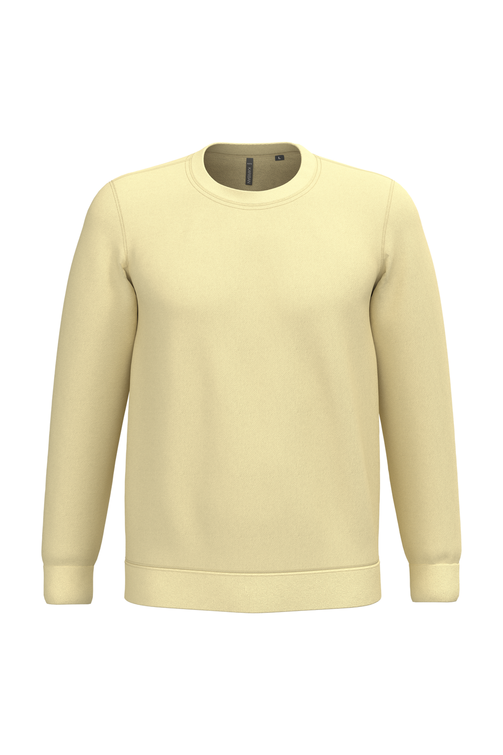 Sweatshirt col rond unisexe personnalisable — coloris Straw Yellow, vue de face