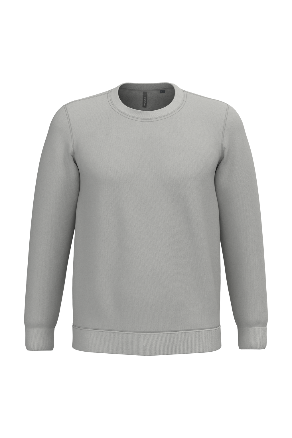Sweatshirt col rond unisexe personnalisable — coloris Sweet Grey, vue de face