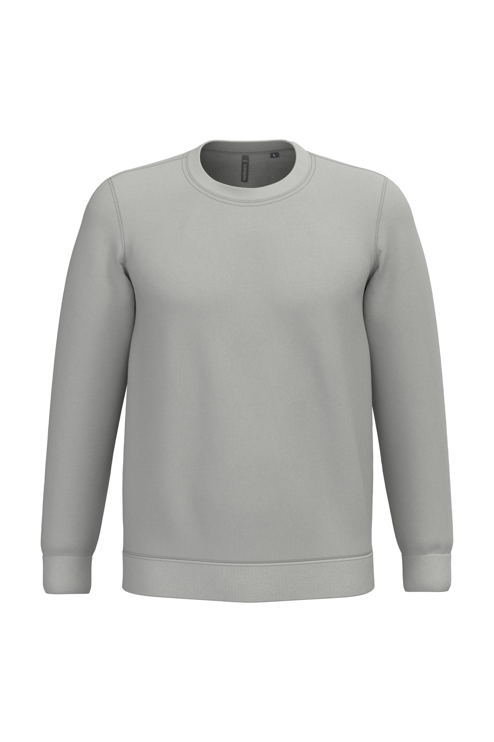 Sweatshirt col rond unisexe personnalisable — coloris Sweet Grey, vue de face