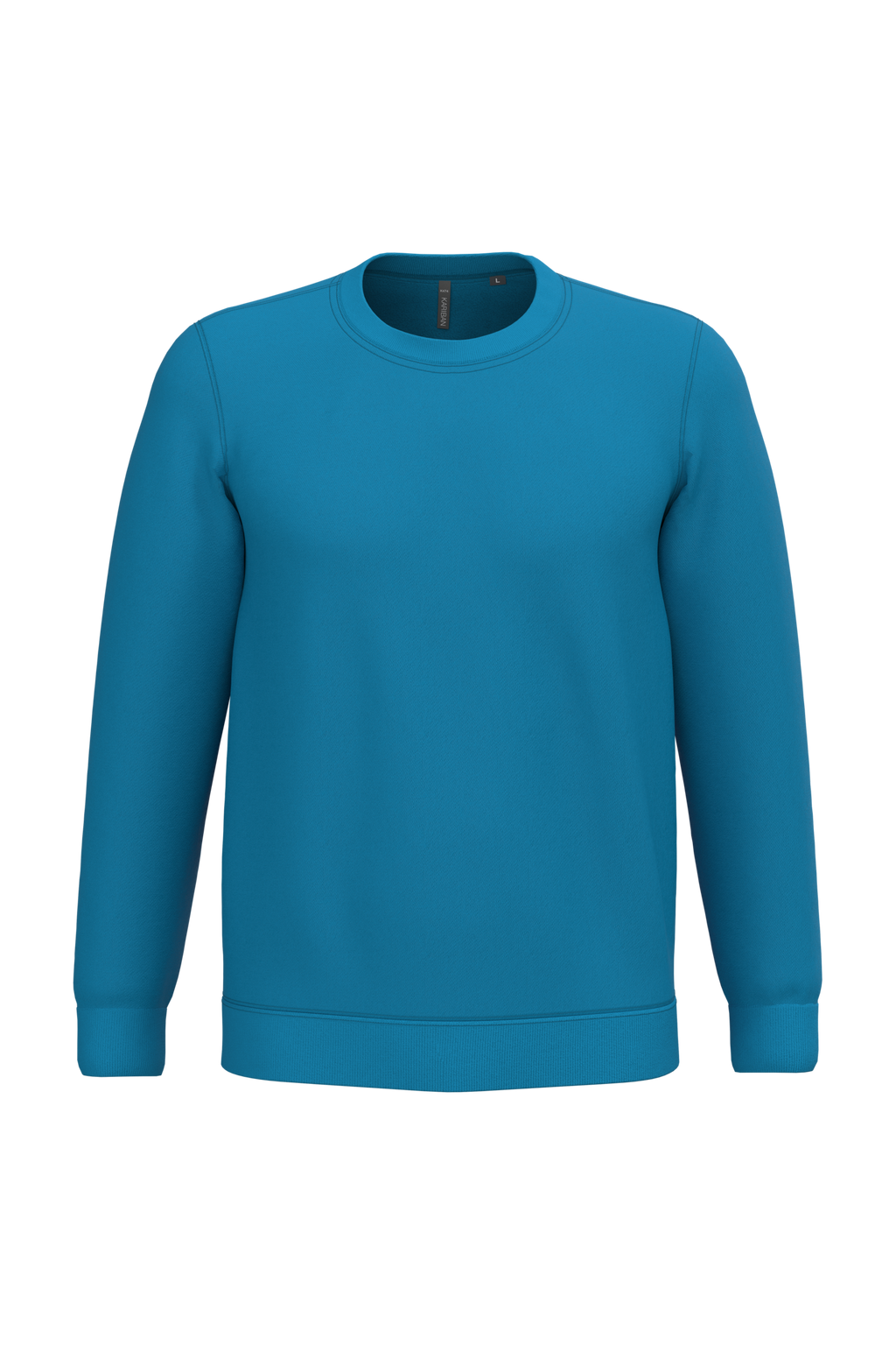 Sweatshirt col rond unisexe personnalisable — coloris Tropical Blue, vue de face