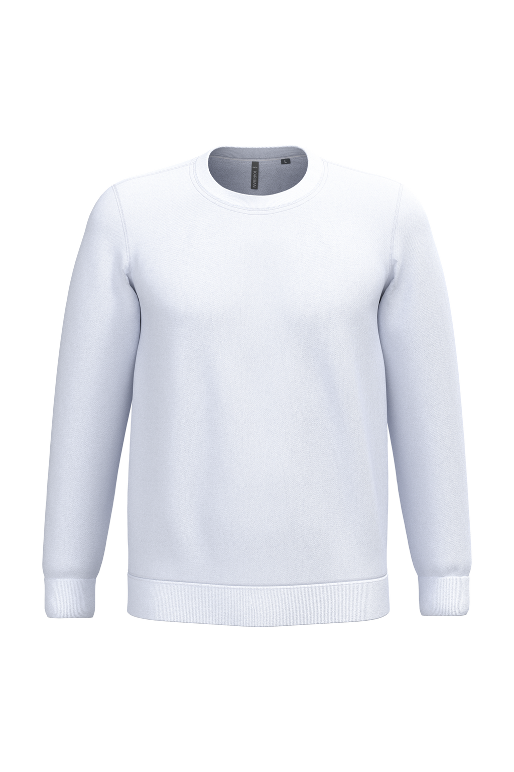 Sweatshirt col rond unisexe personnalisable — coloris White, vue de face