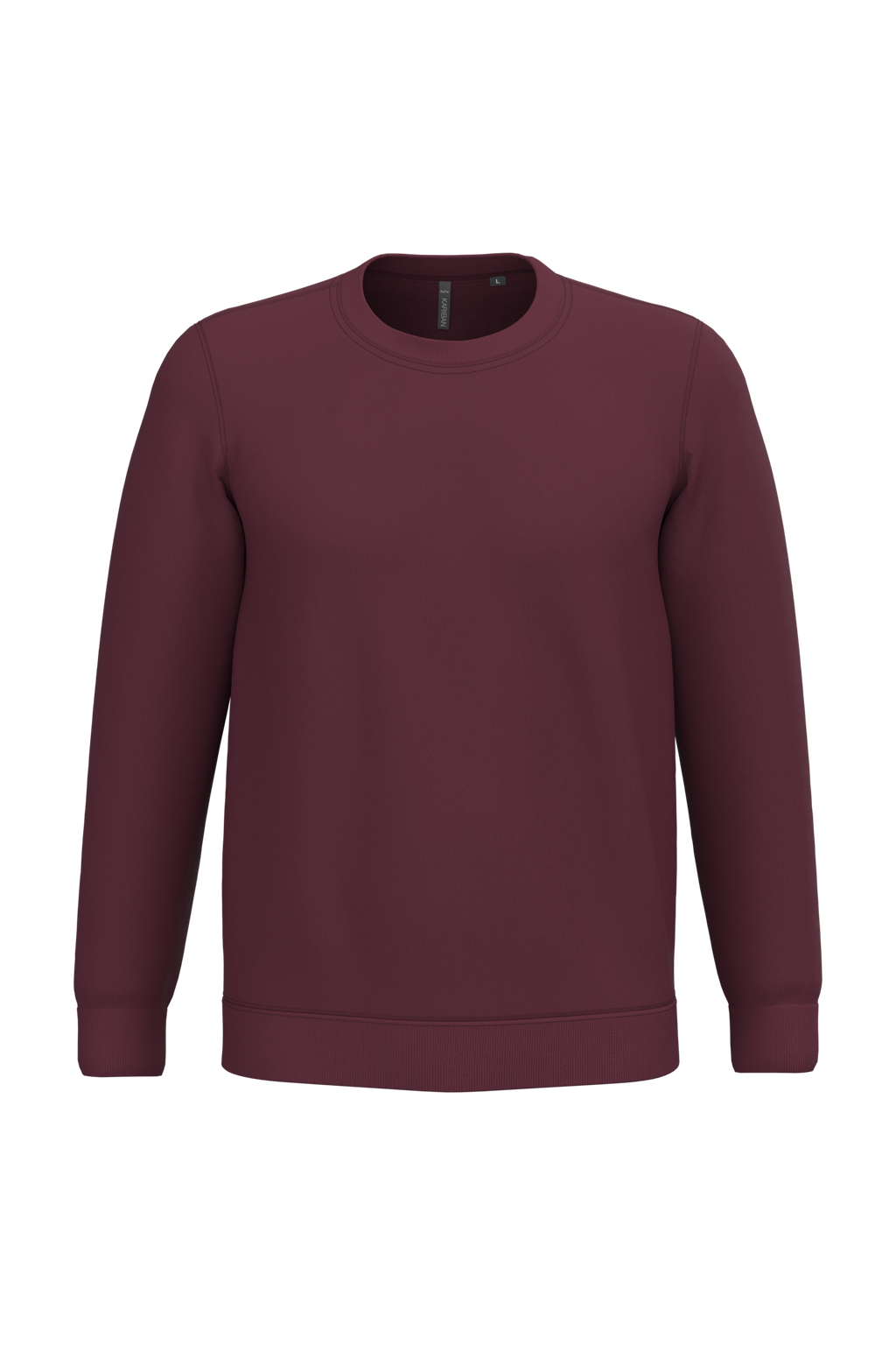Sweatshirt col rond unisexe personnalisable — coloris Wine, vue de face