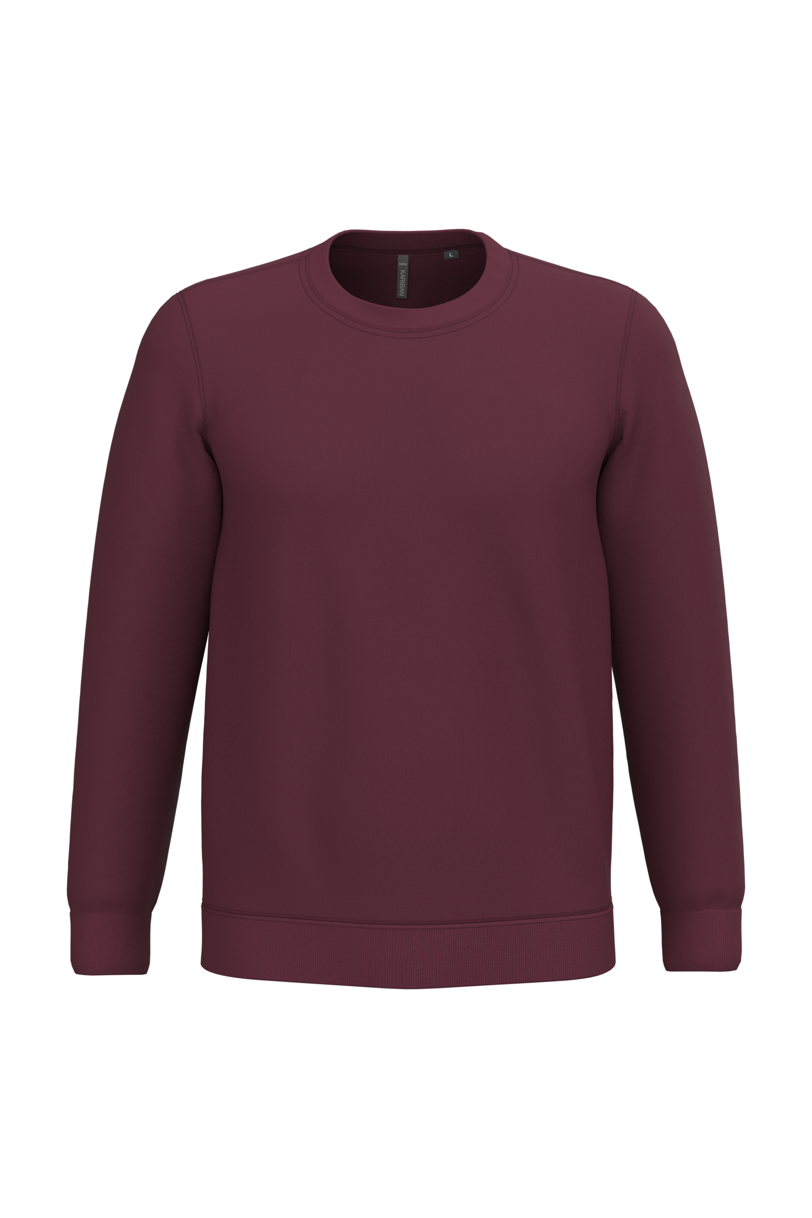 Sweatshirt col rond unisexe personnalisable — coloris Wine, vue de face
