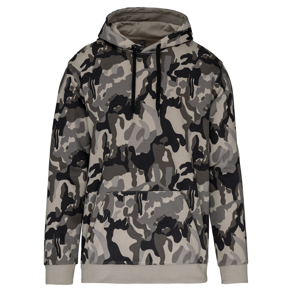Sweat a capuche homme personnalisable - coloris Grey Camouflage - face