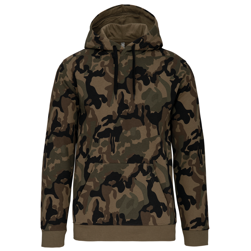 Sweat a capuche homme personnalisable - coloris Olive Camouflage - face