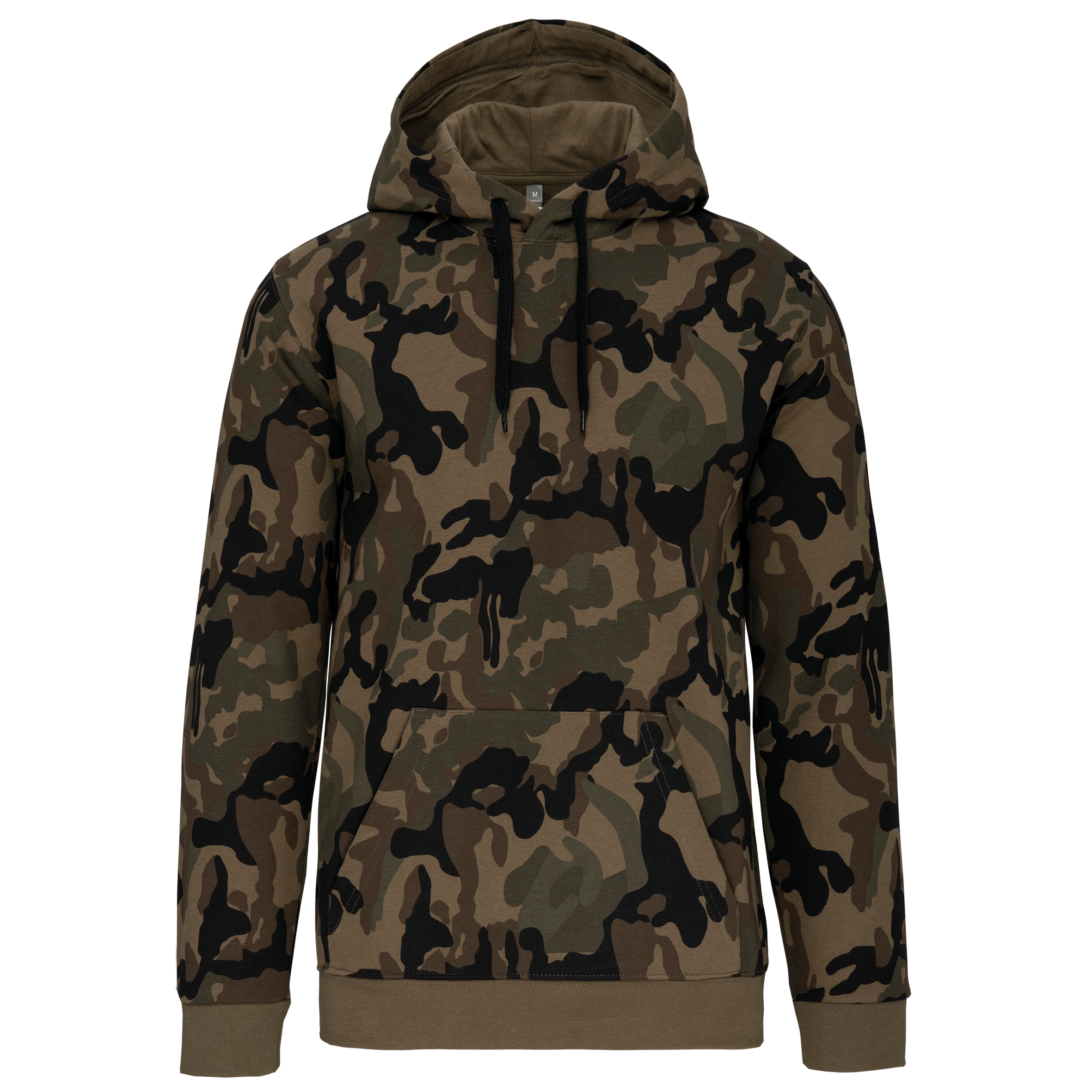 Sweat a capuche homme personnalisable - coloris Olive Camouflage - face