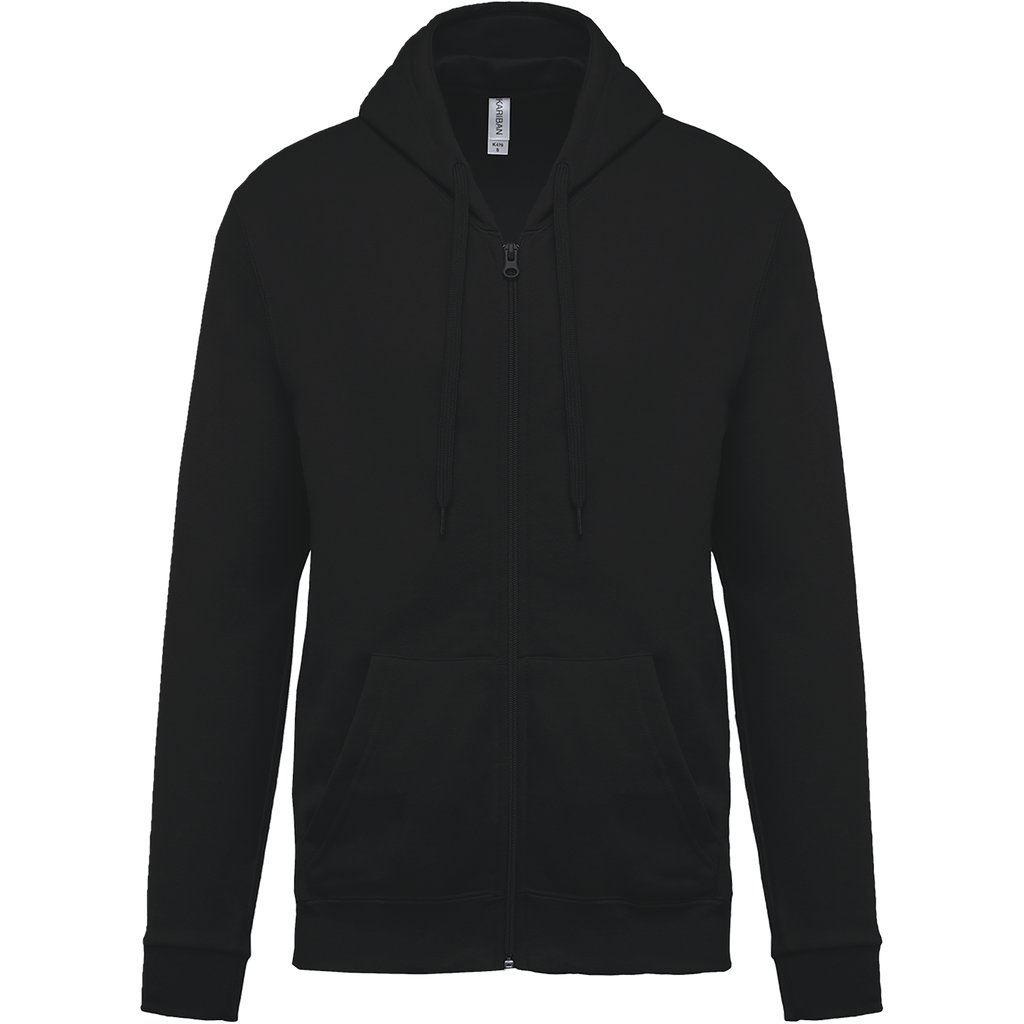 Sweat zippé à capuche unisexe — Black