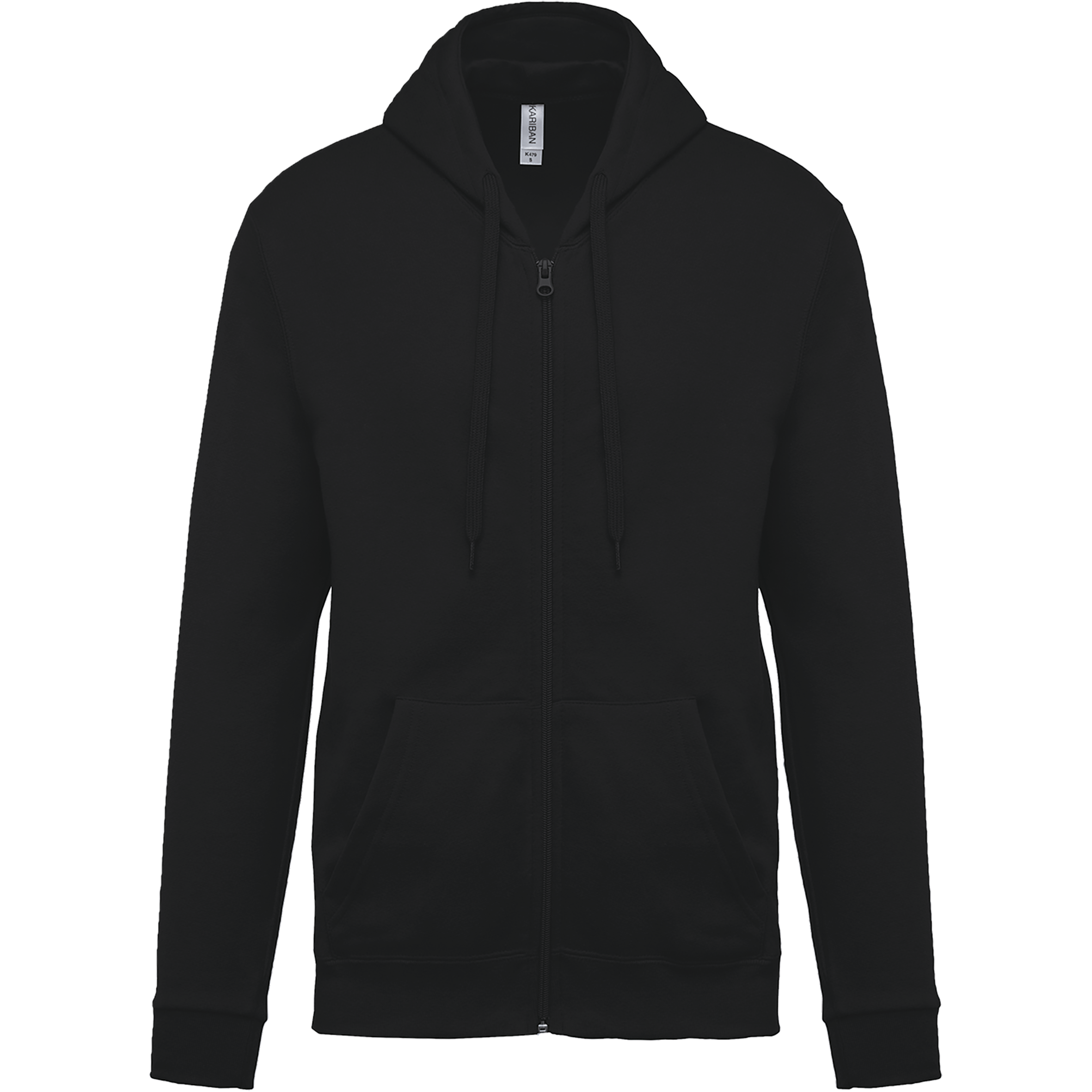 Sweat zippé à capuche unisexe — Black