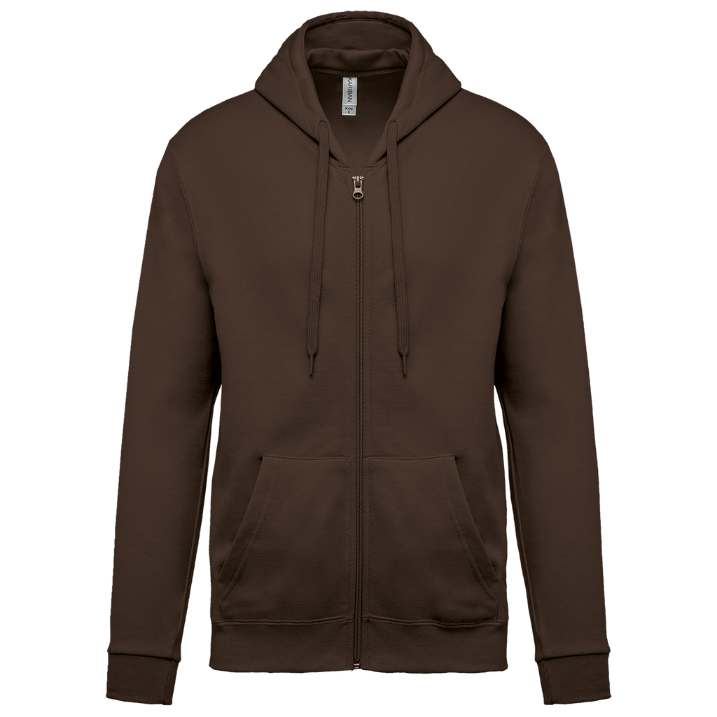 Sweat zippé à capuche unisexe — Chocolate