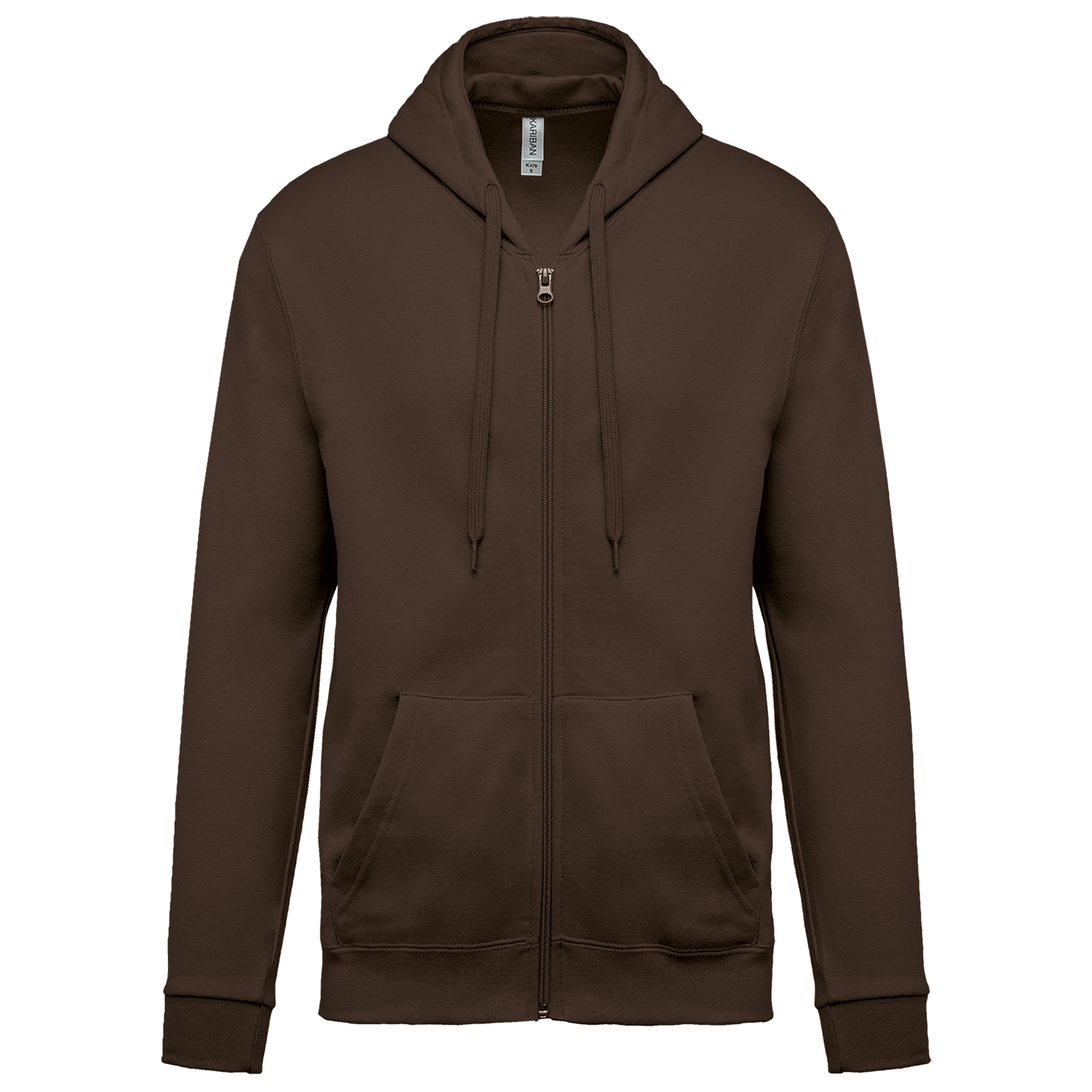 Sweat zippé à capuche unisexe — Chocolate