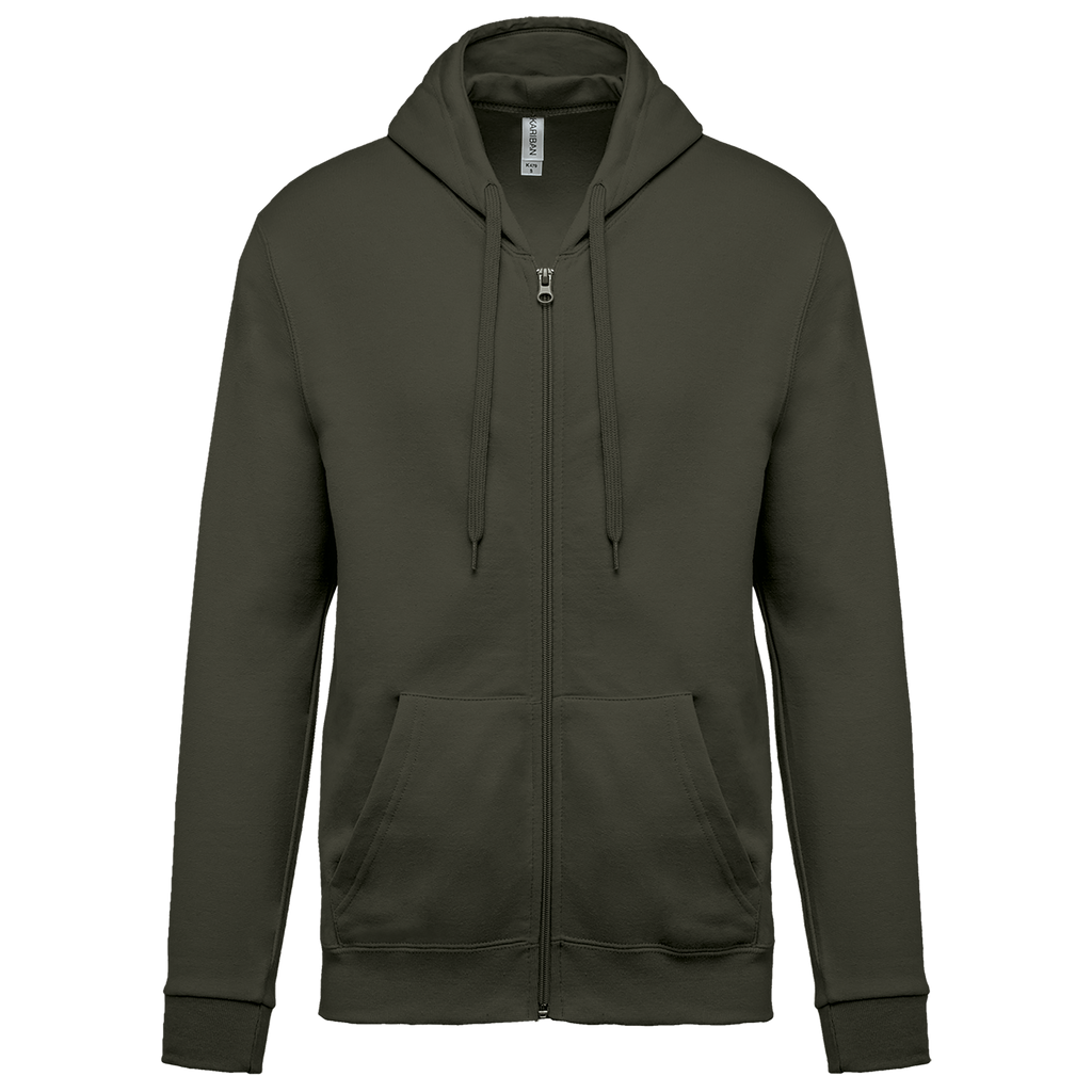 Sweat zippé à capuche unisexe — Dark Khaki