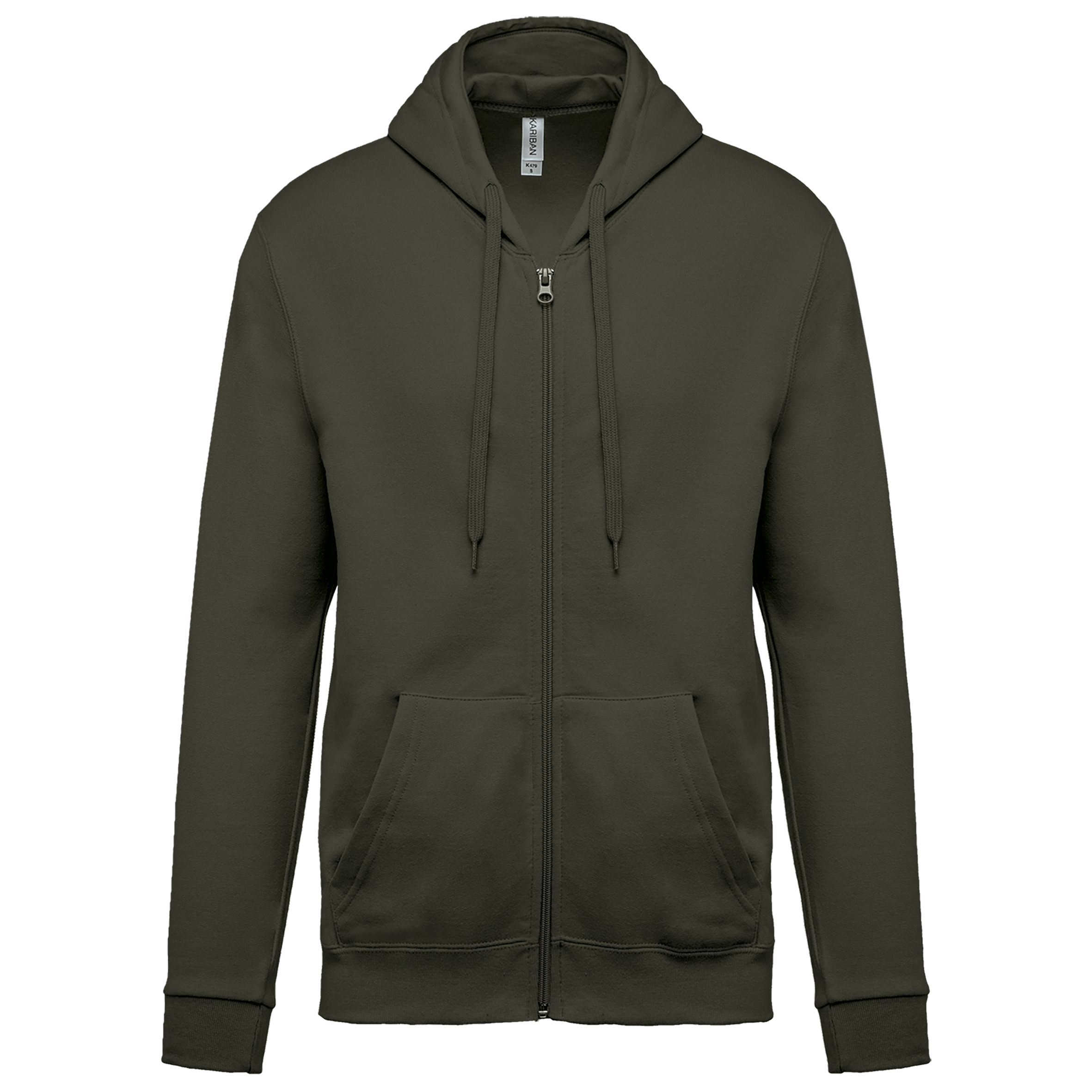 Sweat zippé à capuche unisexe — Dark Khaki