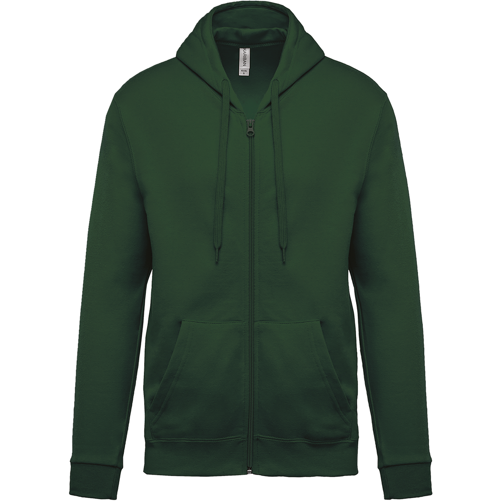 Sweat zippé à capuche unisexe — Forest Green