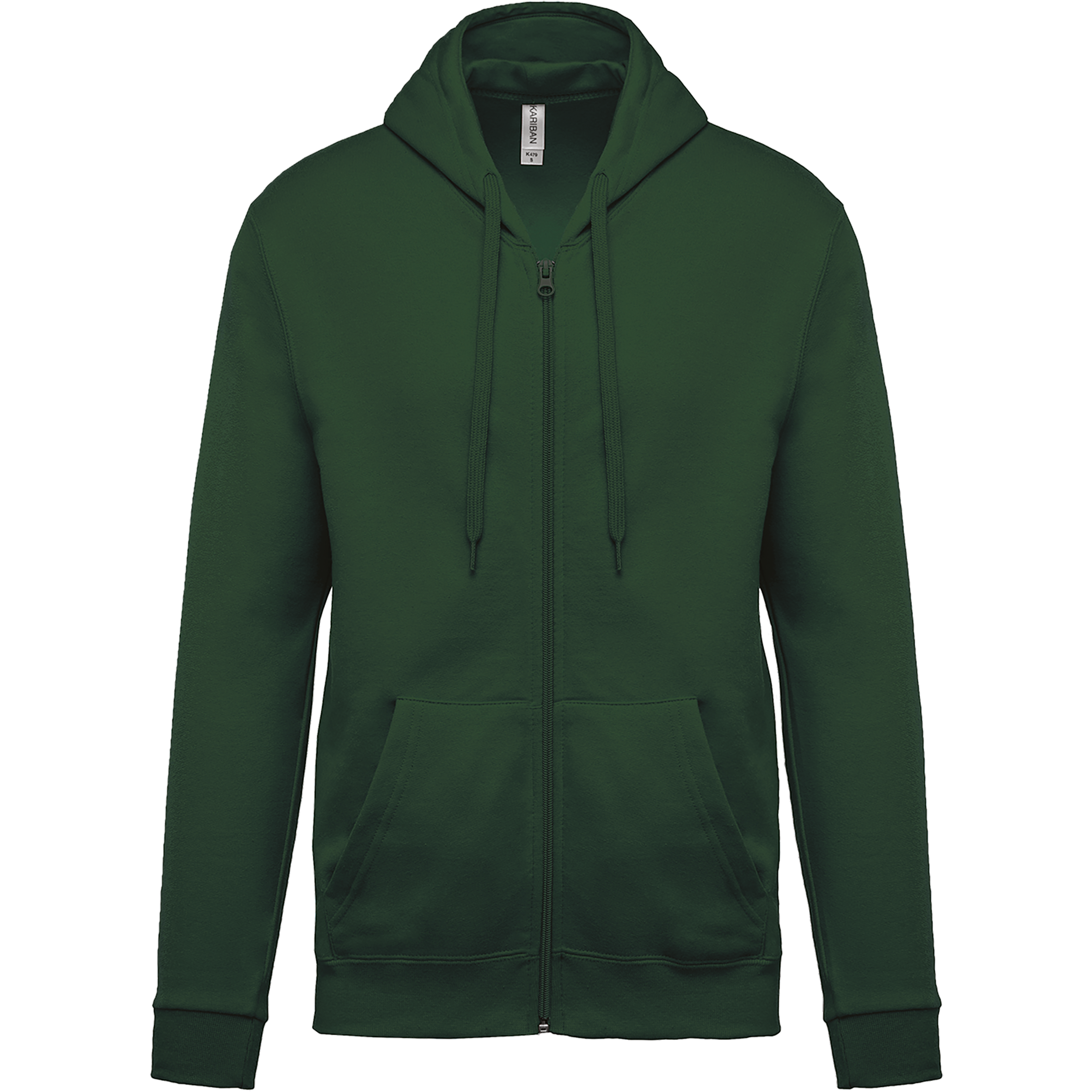 Sweat zippé à capuche unisexe — Forest Green