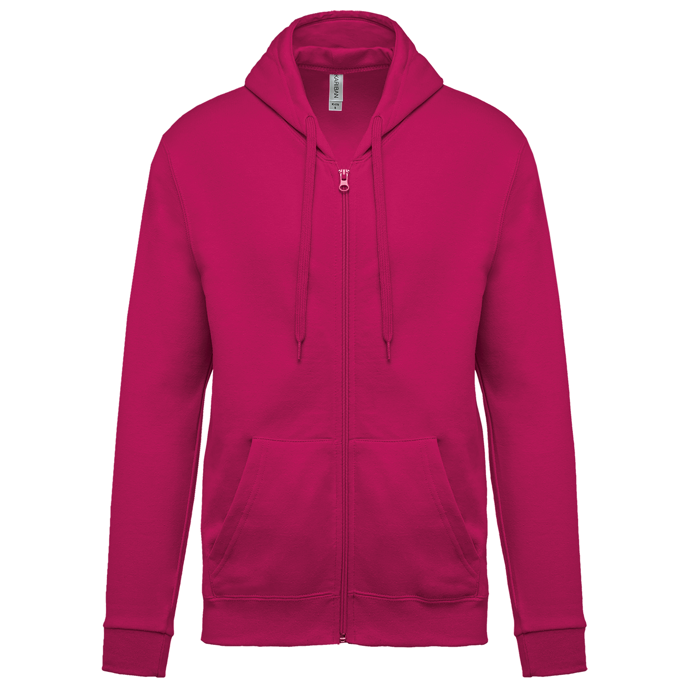 Sweat zippé à capuche unisexe — Fuchsia