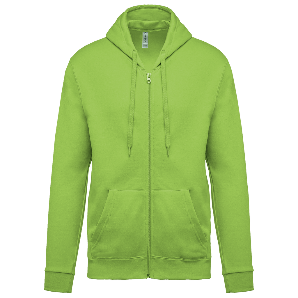 Sweat zippé à capuche unisexe — Lime