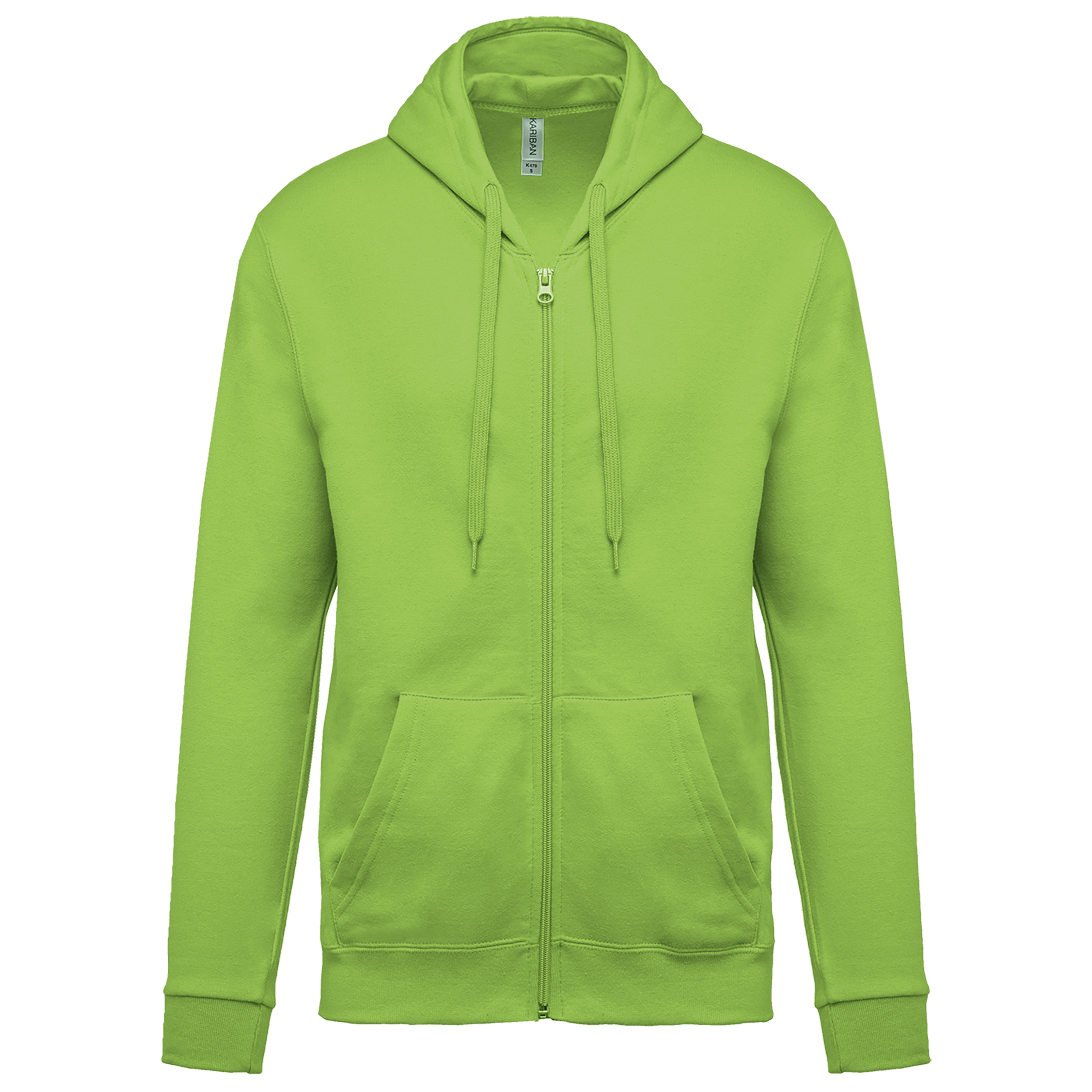 Sweat zippé à capuche unisexe — Lime