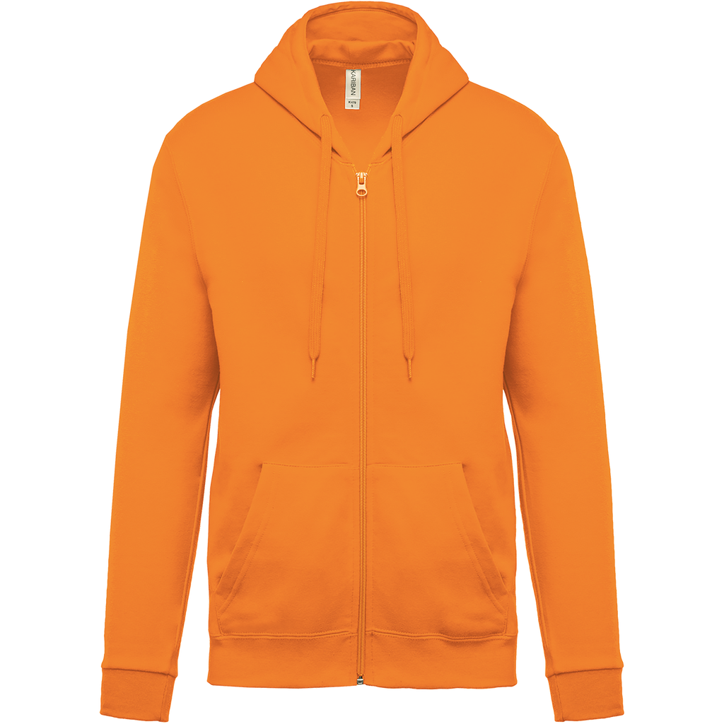 Sweat zippé à capuche unisexe — Orange