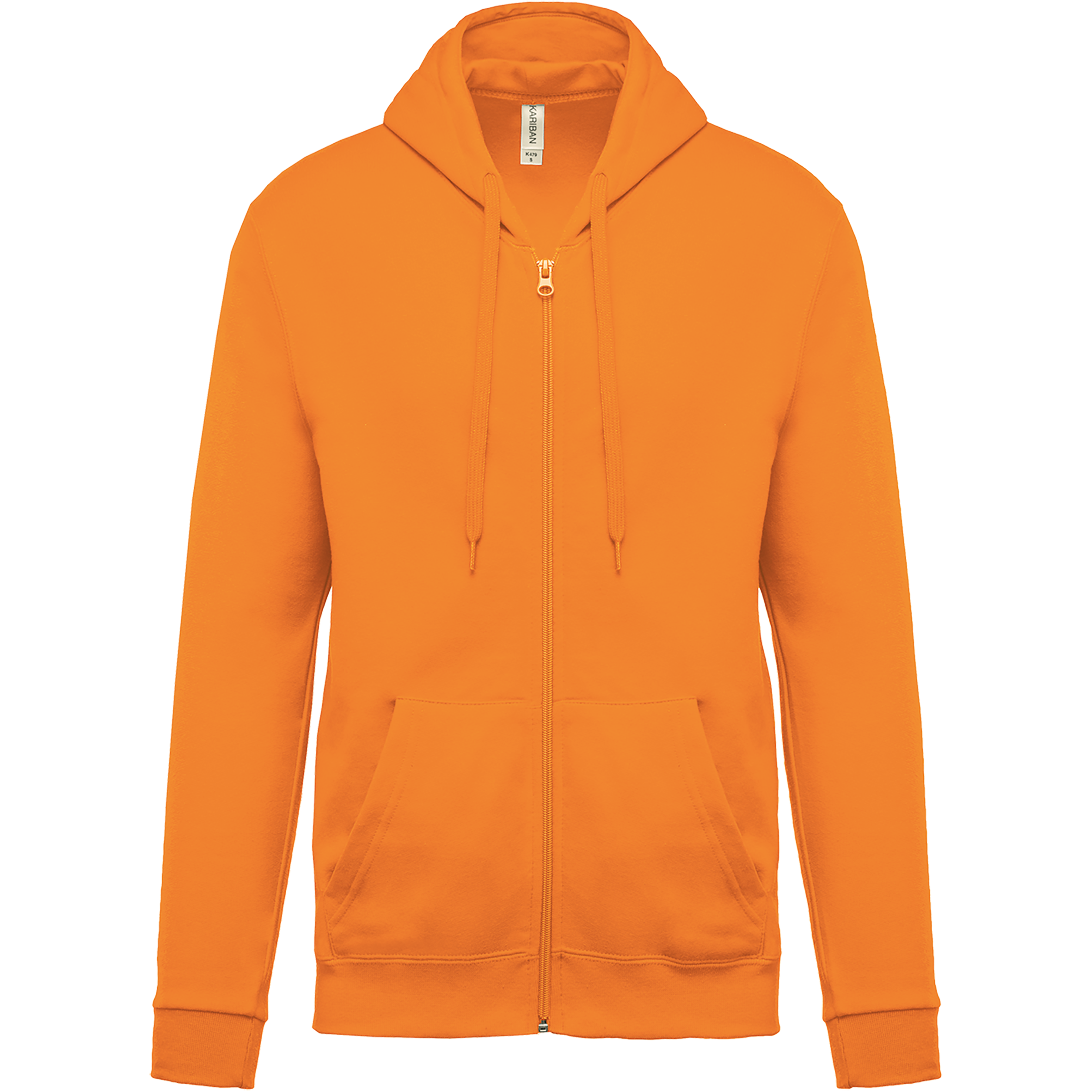Sweat zippé à capuche unisexe — Orange