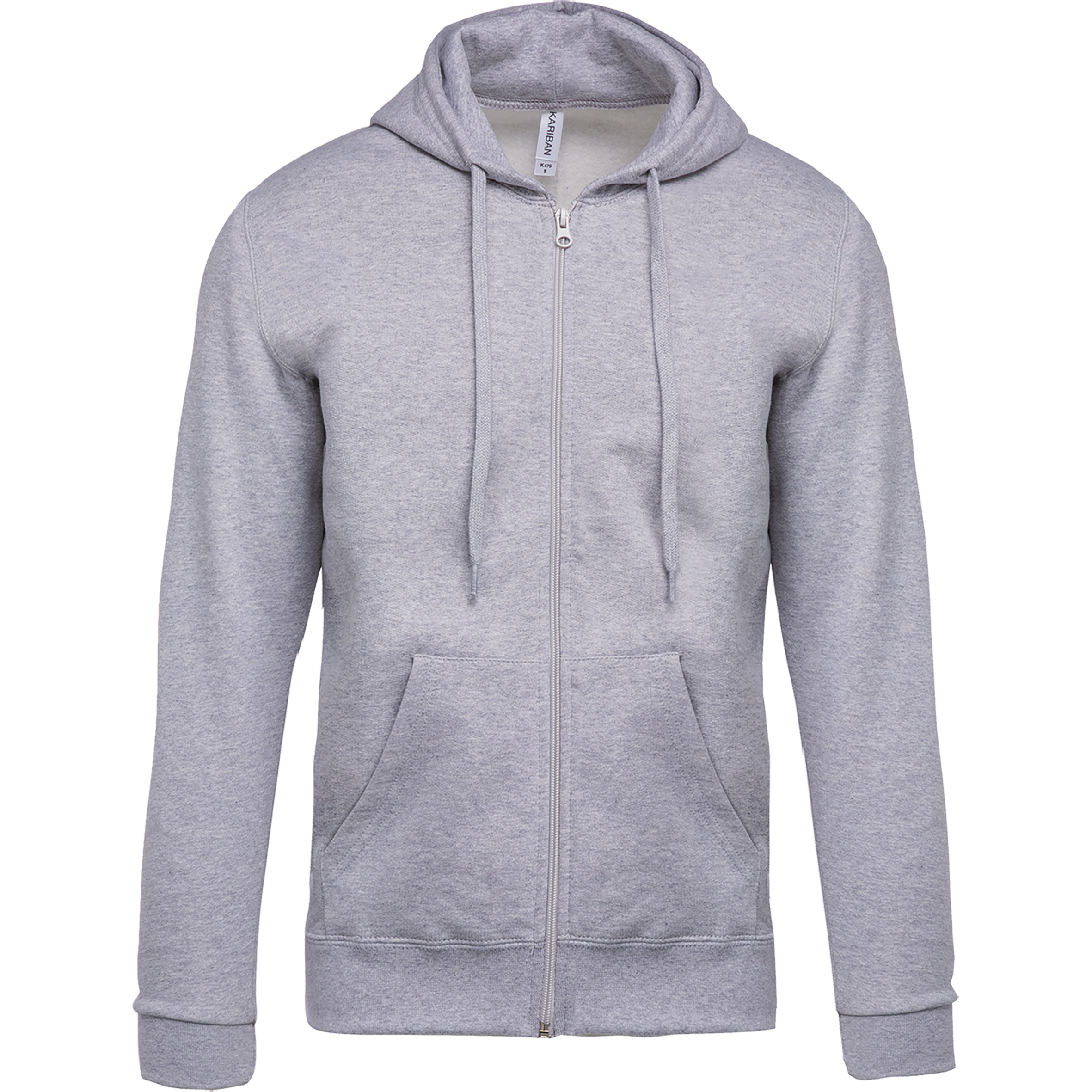 Sweat zippé à capuche unisexe — Oxford Grey