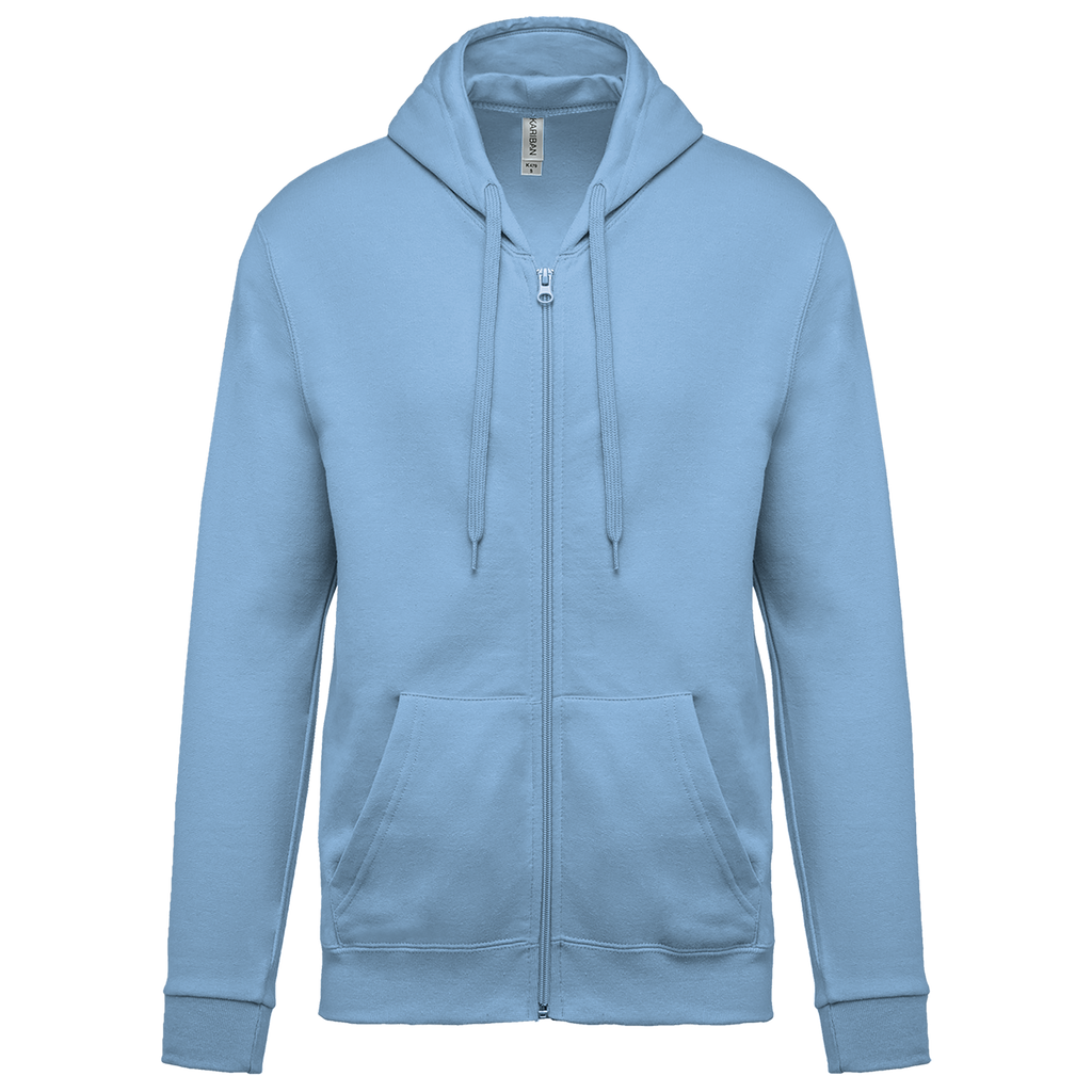 Sweat zippé à capuche unisexe — Sky Blue