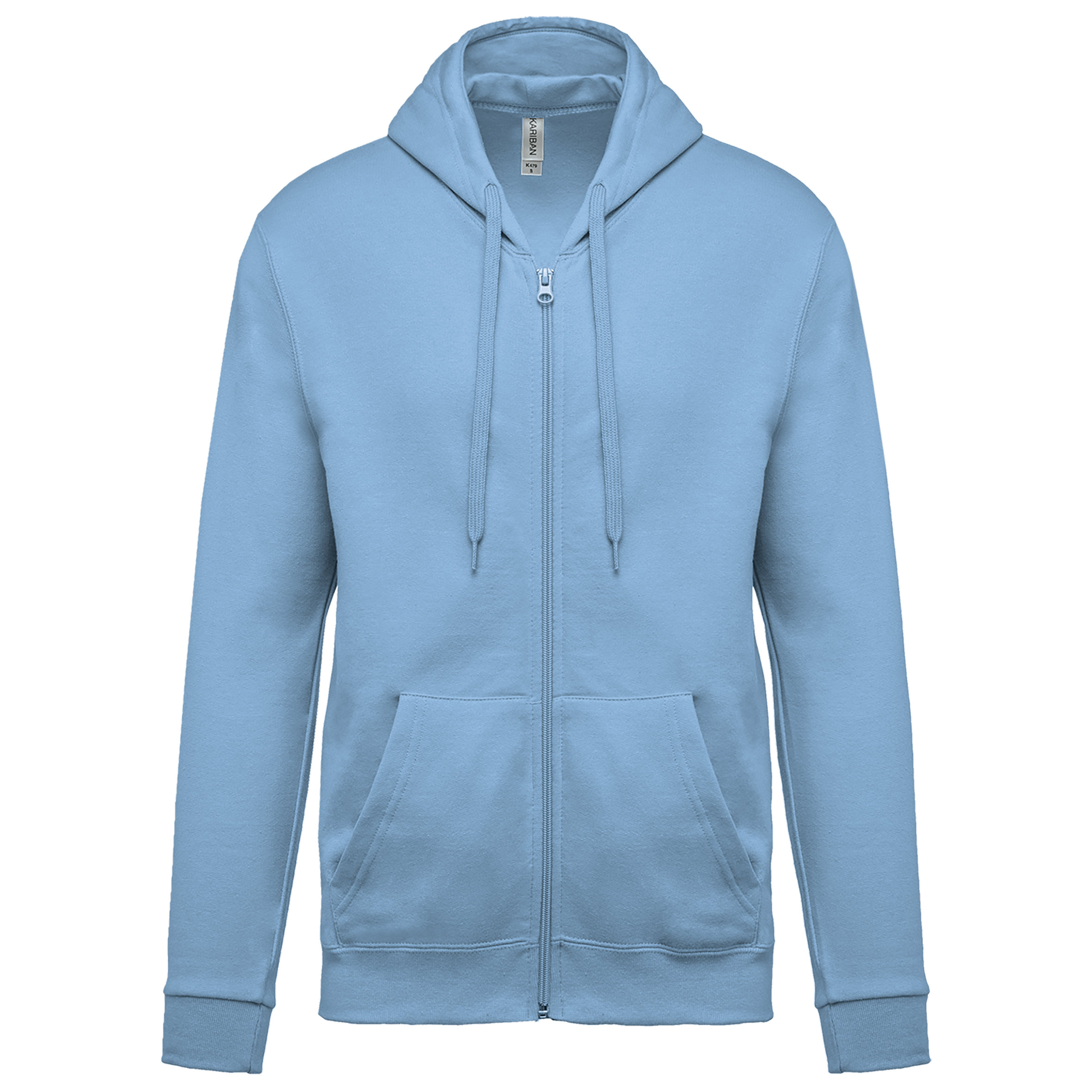 Sweat zippé à capuche unisexe — Sky Blue