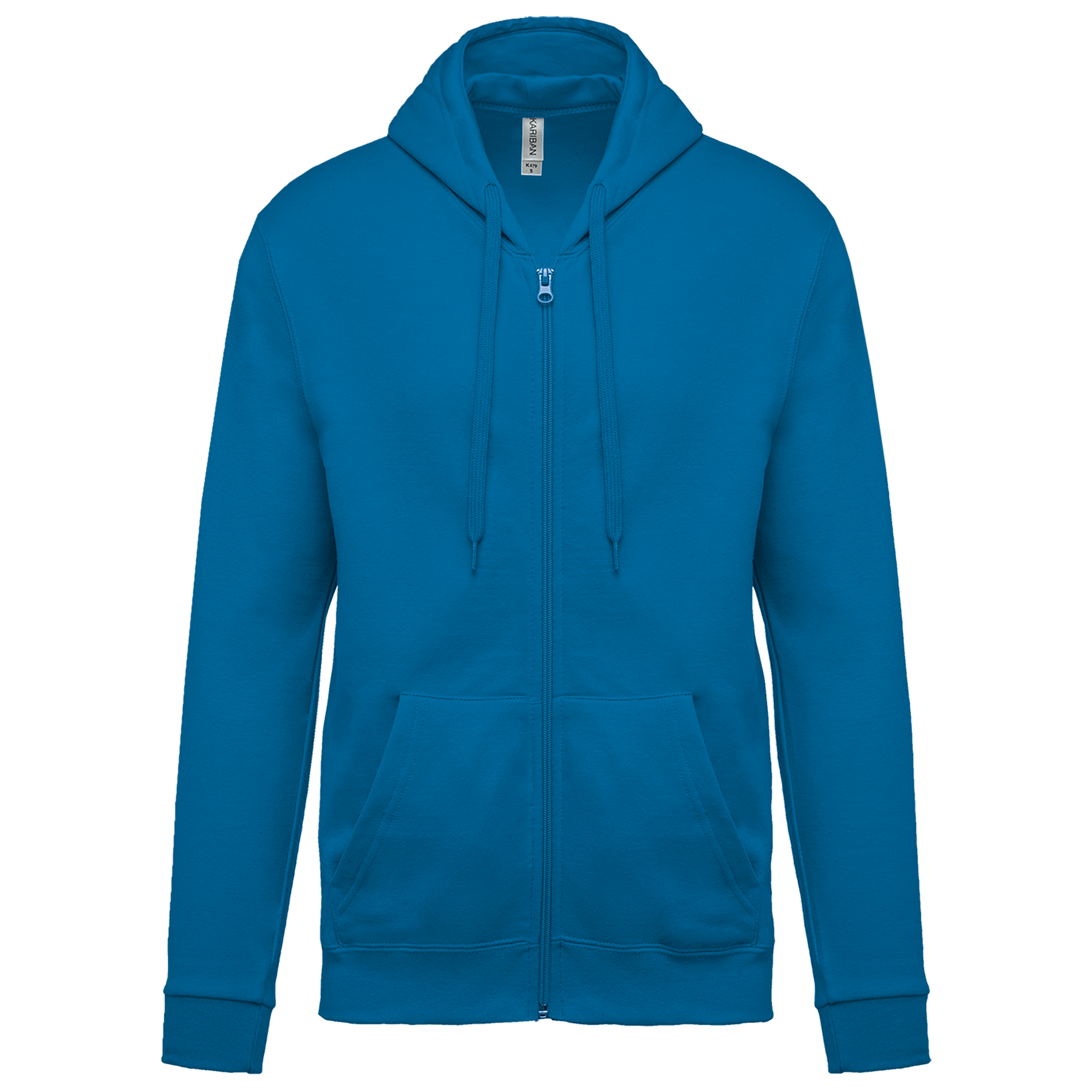 Sweat zippé à capuche unisexe — Tropical Blue