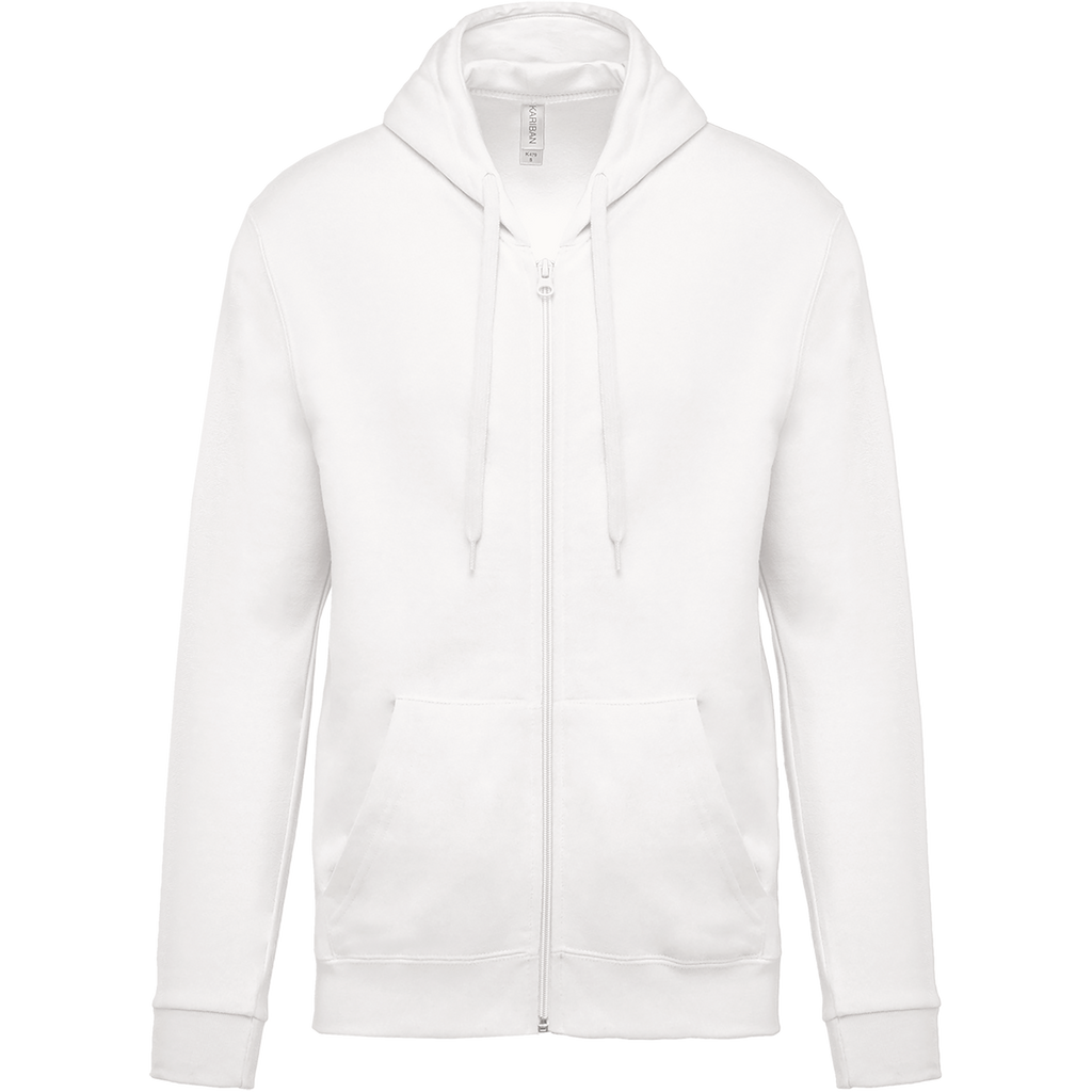 Sweat zippé à capuche unisexe — White